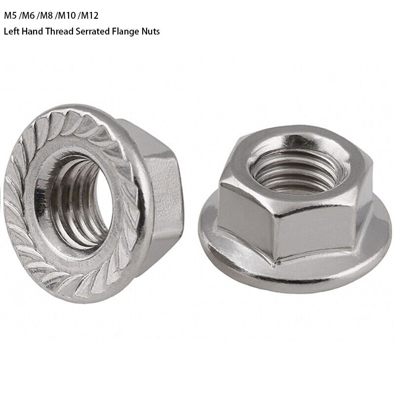 Flange nut Collar nut Left-hand thread DIN 6923 Stainless steel A2 V2A