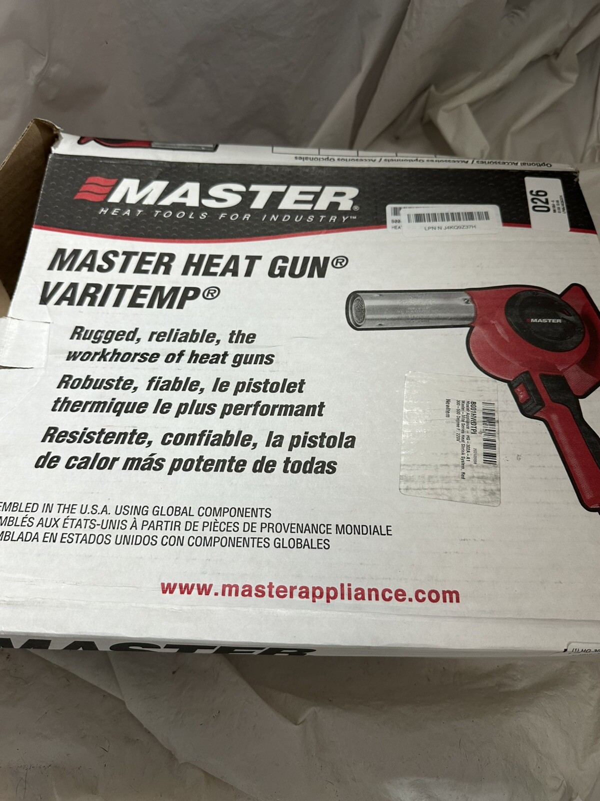 Master Appliance HG-302D Heat Gun, Electric Powered, 220V Ac, Fixed Temp 1a0