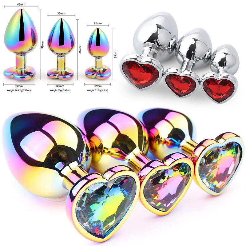 Anal Butt Plug HEART STAINLESS Butt Plug Sex Toy For Women Men Couple Gift