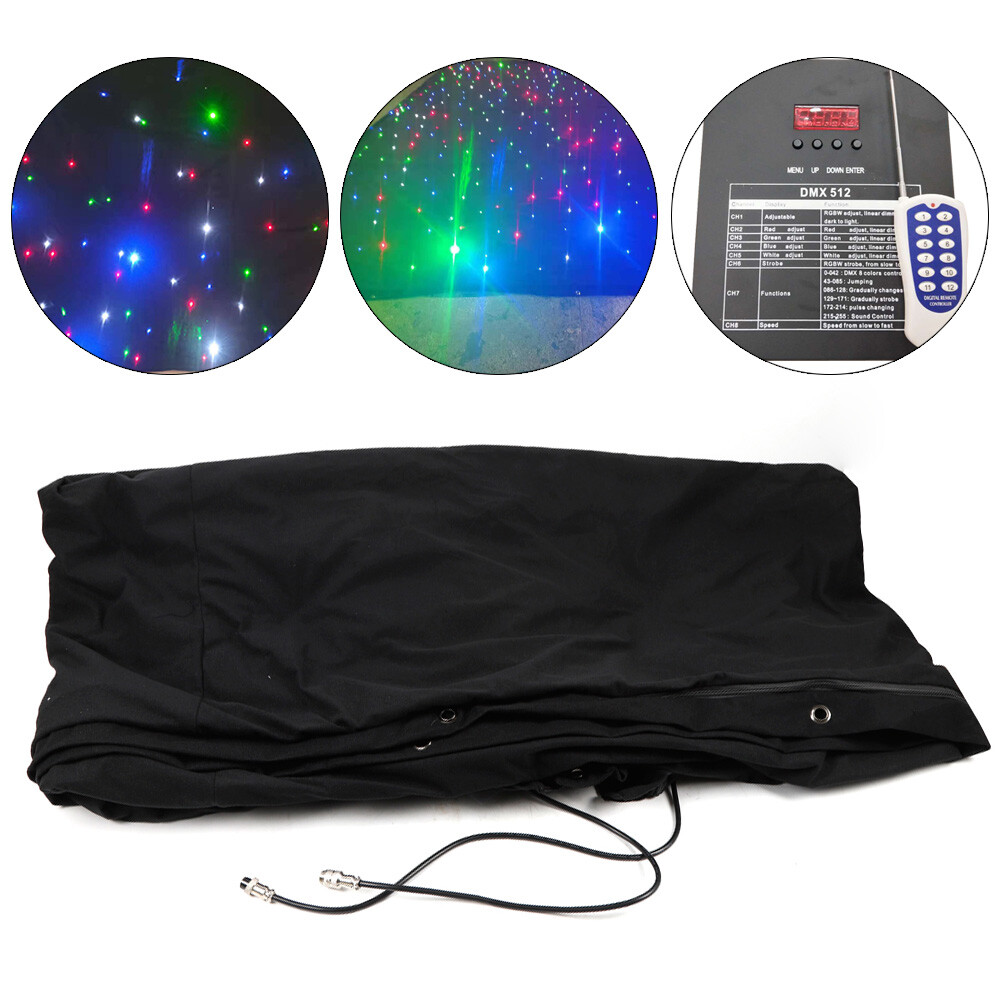 2*3m Velvet LED Star Curtain 30W 90V-260V Stage Backdrop 8 Channel LED Backdrop