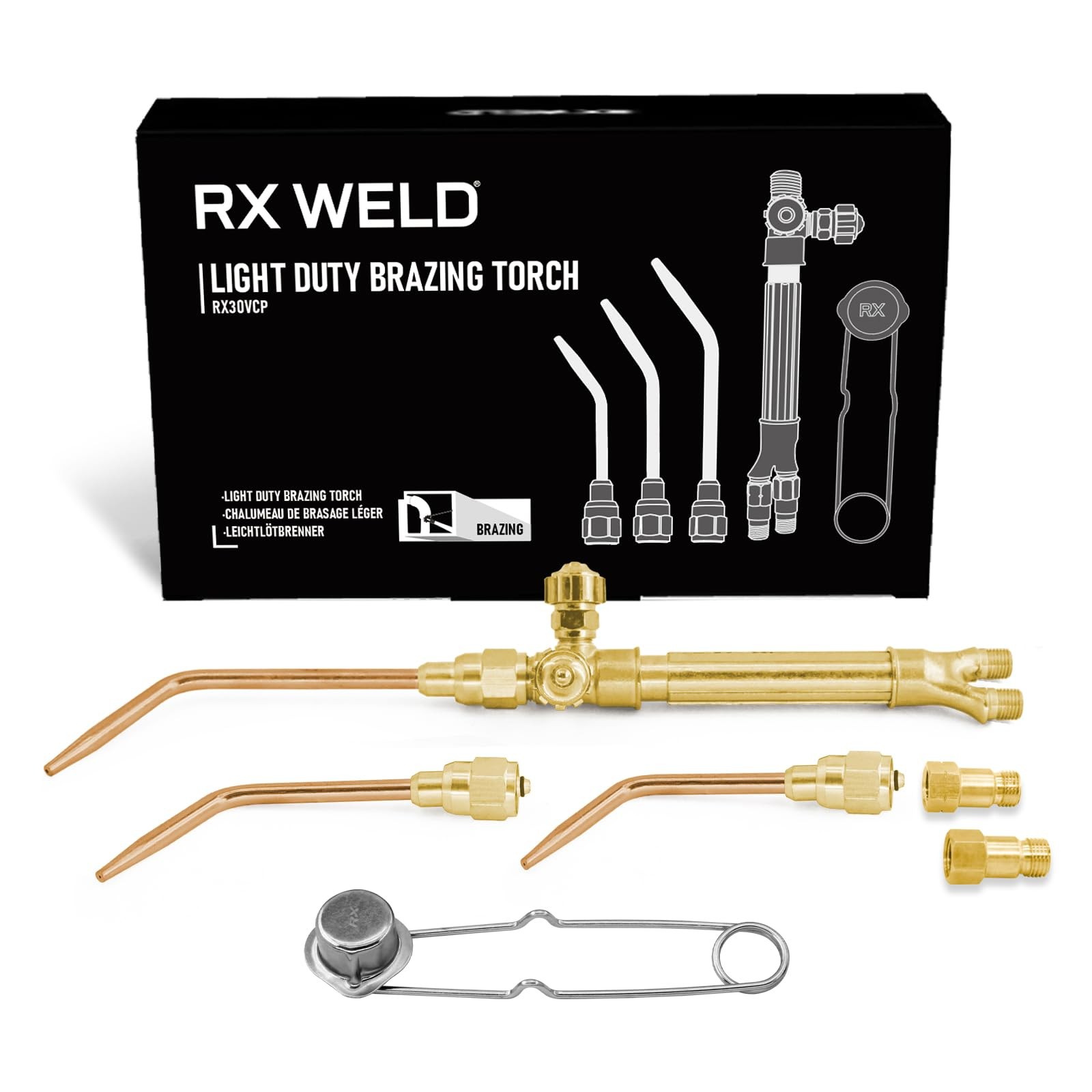 Ligth Duty Welding/Brazing Torch Kit, Handle Compatible with V-Series "J" +3 ...