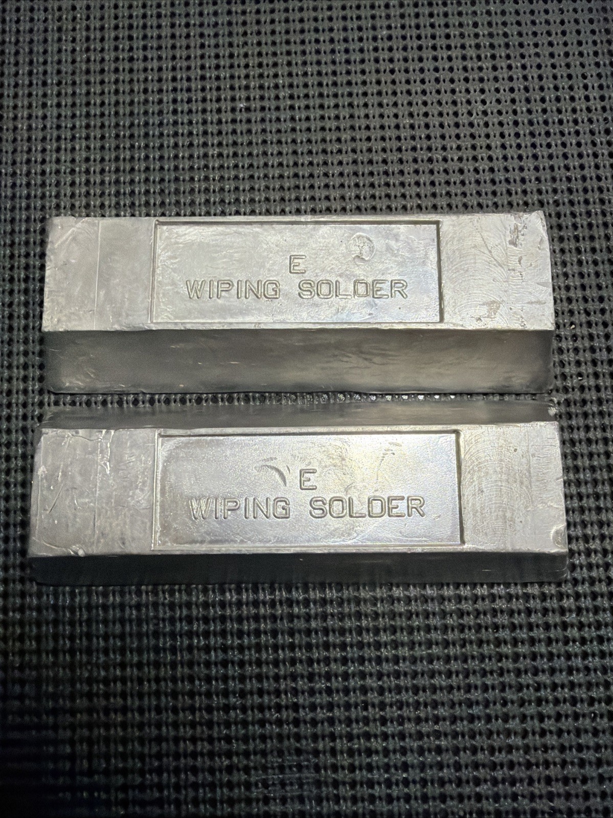 (2) Two NOS Antique Wiping Solder Ingot ~ 10 Pounds