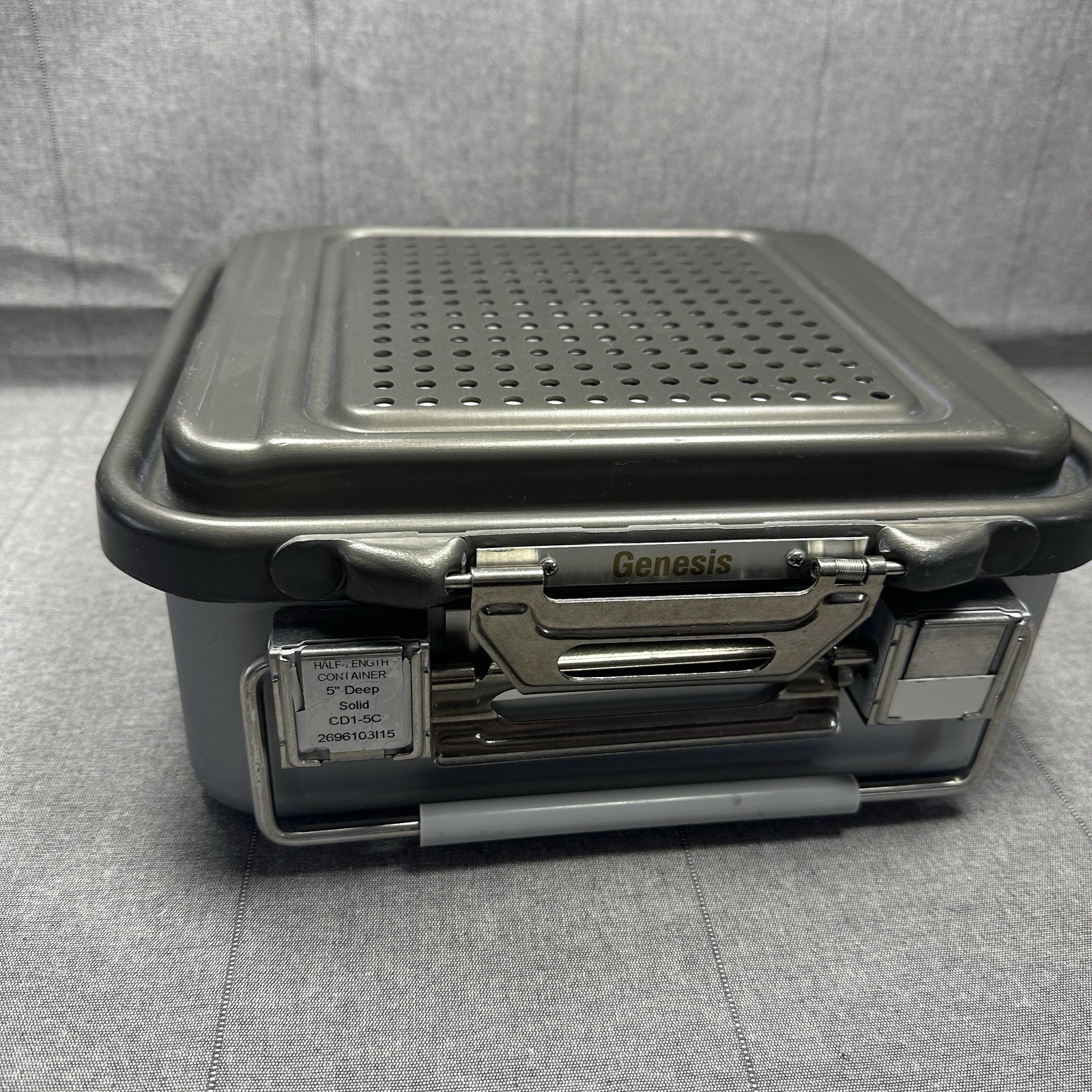 V. Mueller CD1-5C Genesis Sterilization Container 11"X12"X5" Deep Solid Half