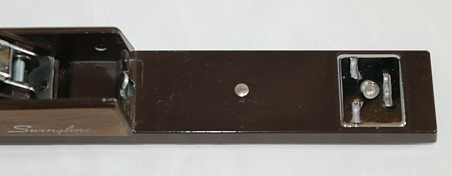 Vintage Heavy Duty 7 1/8" Swingline 767 Brown Enamel Woodgrain Stapler USA