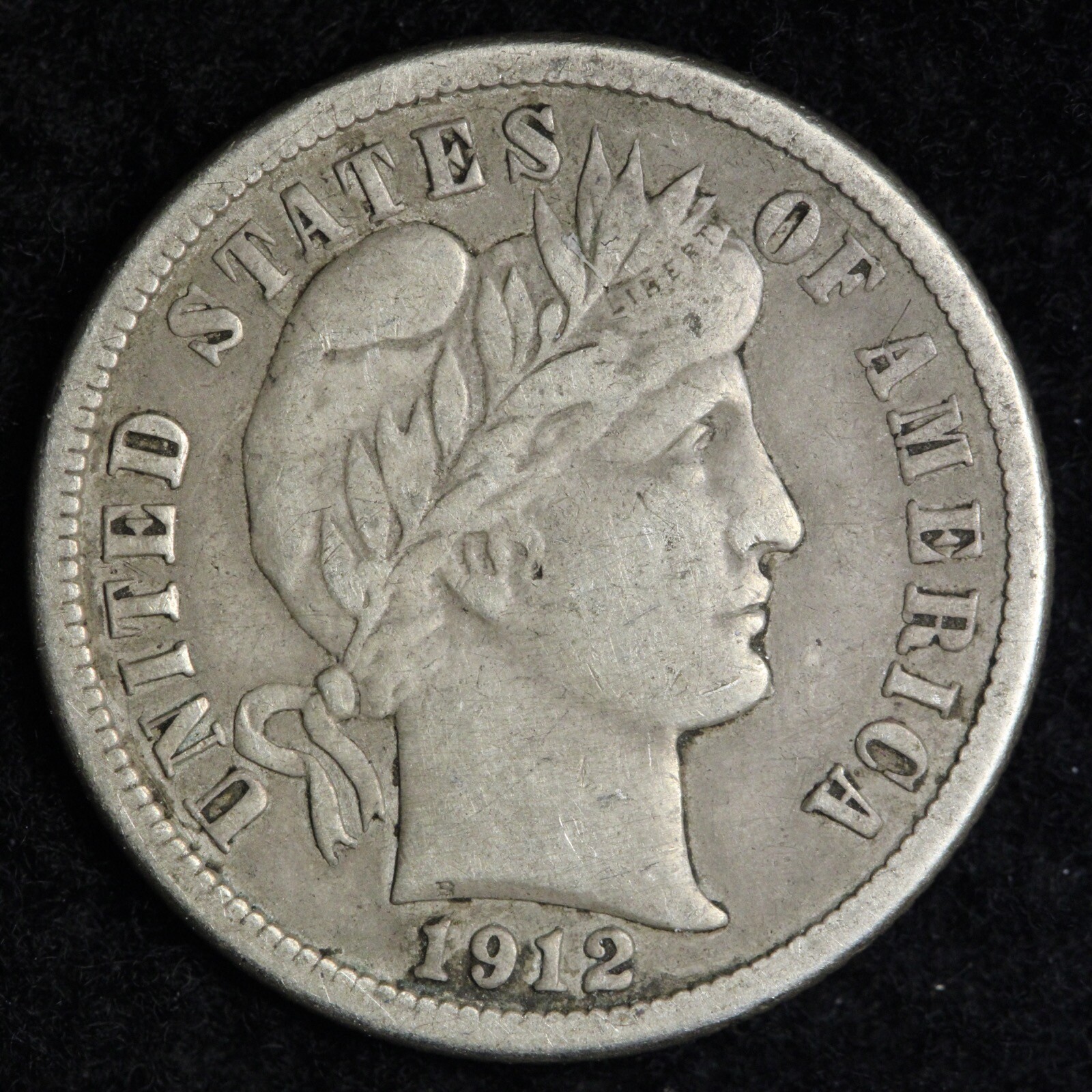 1912 Barber Silver Dime CHOICE XF E129 TE
