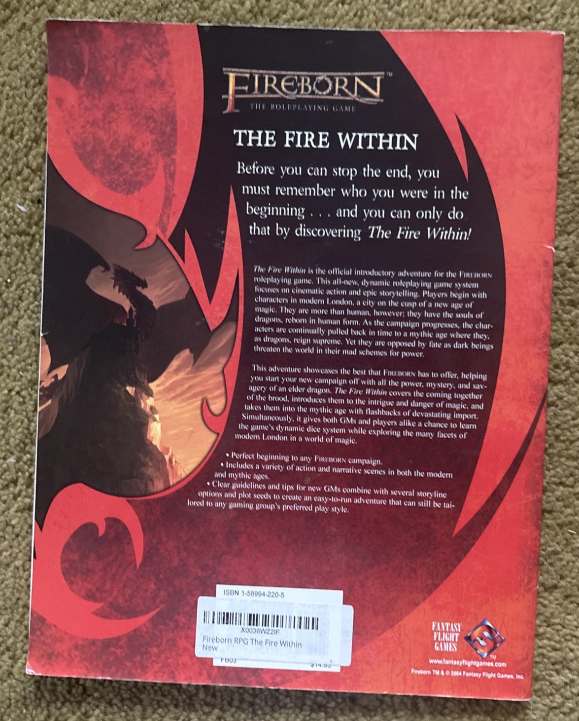 Fireborn : The Fire Within ( Paperback 2004 ) Fantasy Flight Games - RPG
