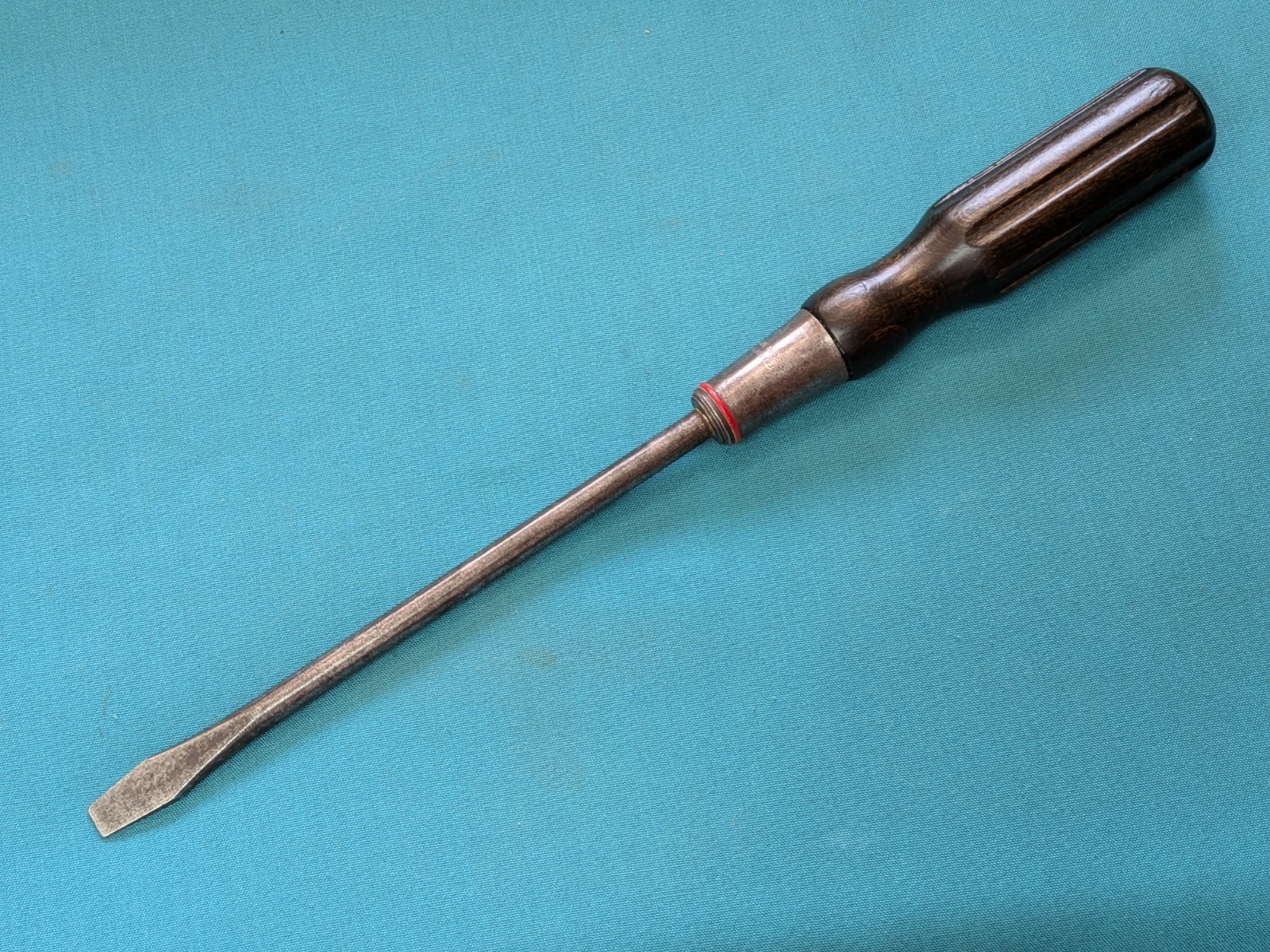 VTG Stanley Hurwood Red Band 8" x 3/8" Flathead Screwdriver  Cook's Pat. 1839835