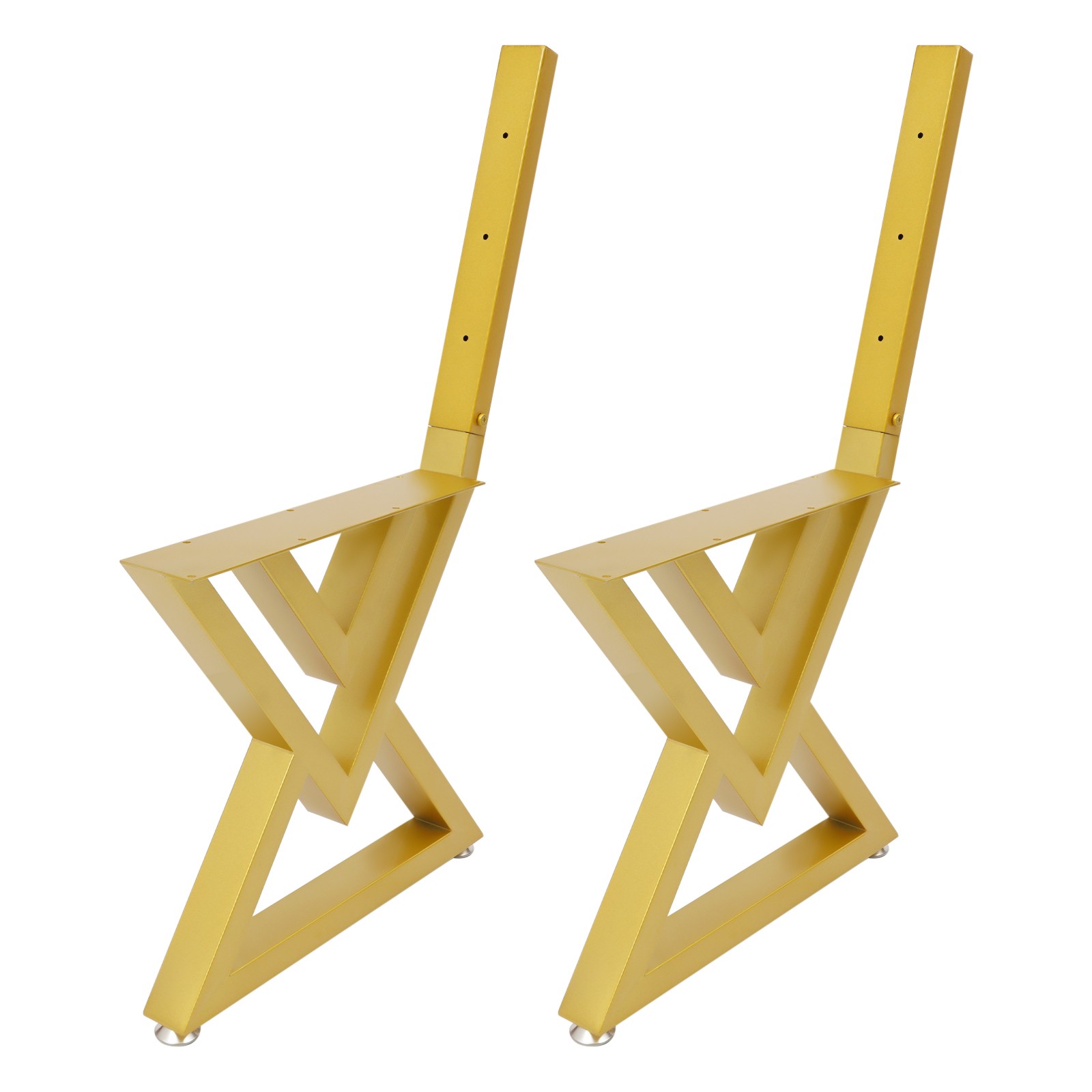 Bench Legs 16 Inch Triangle Metal Chair Base Legs with Backrest Bracket Set of 2