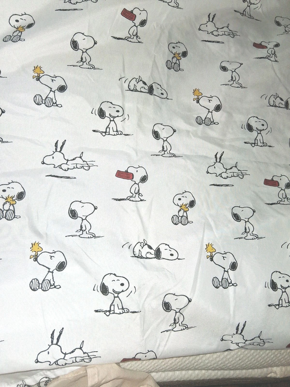 Peanuts Snoopy Woodstock White Berkshire Flat Sheet Full