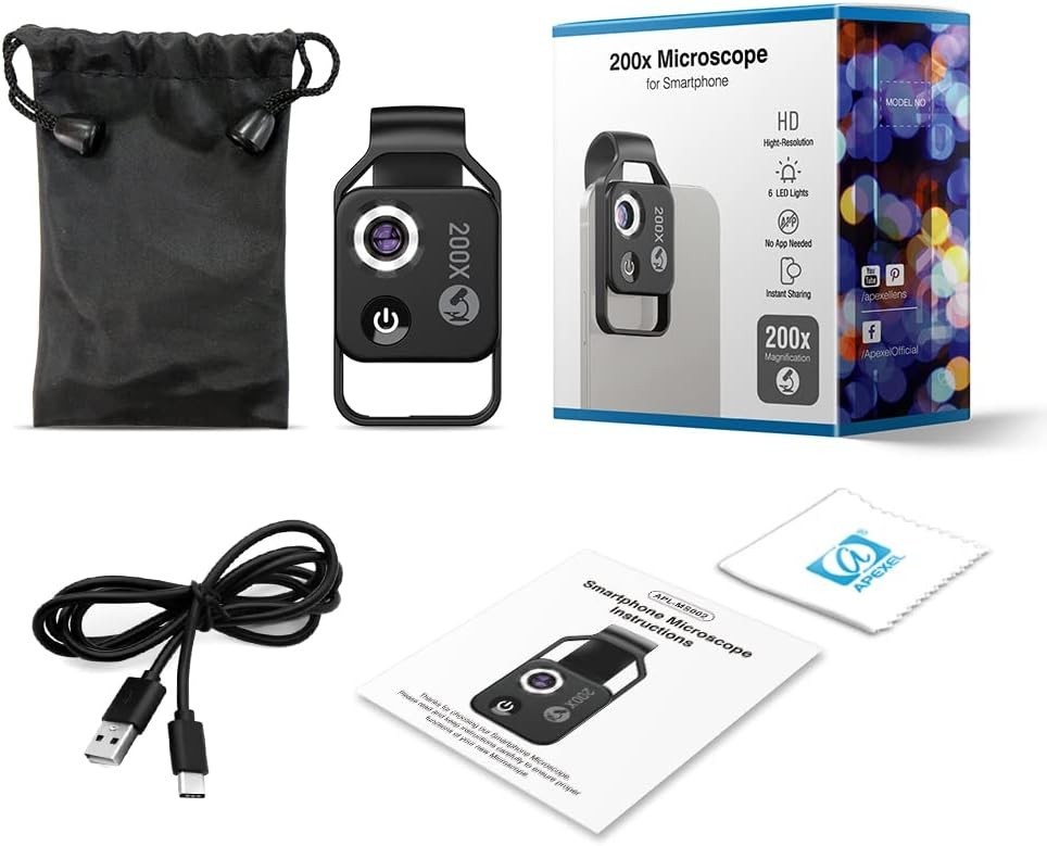 LED Pocket Microscope for Easy Use on Smartphones and Quick Exploration