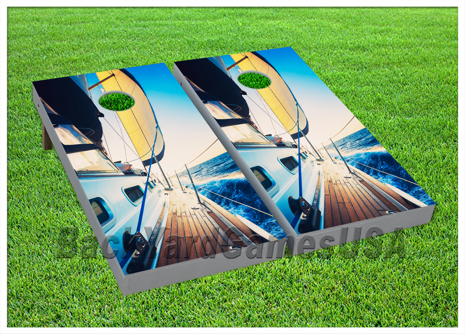 Ship Boat Ocean Sea CORNHOLE BEANBAG TOSS GAME w Bags Game Boards Set 995