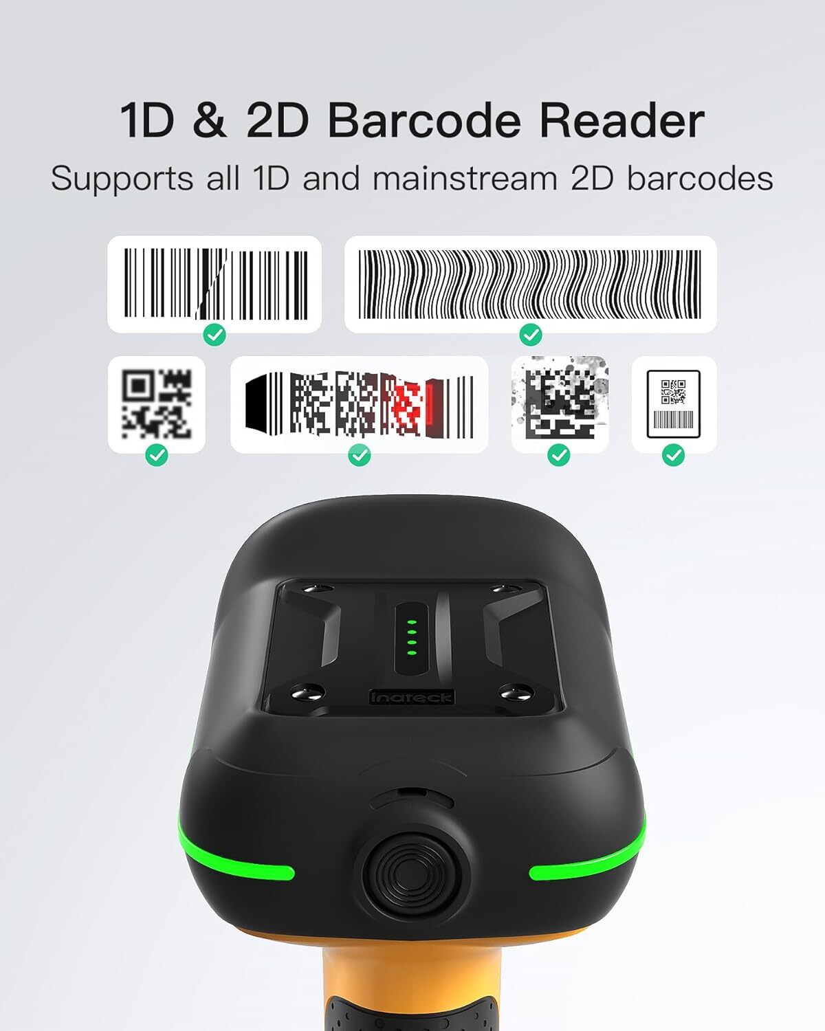 Inateck 1D 2D Industrial Barcode Scanner Bluetooth Wireless IP67 QR Code BCST-75