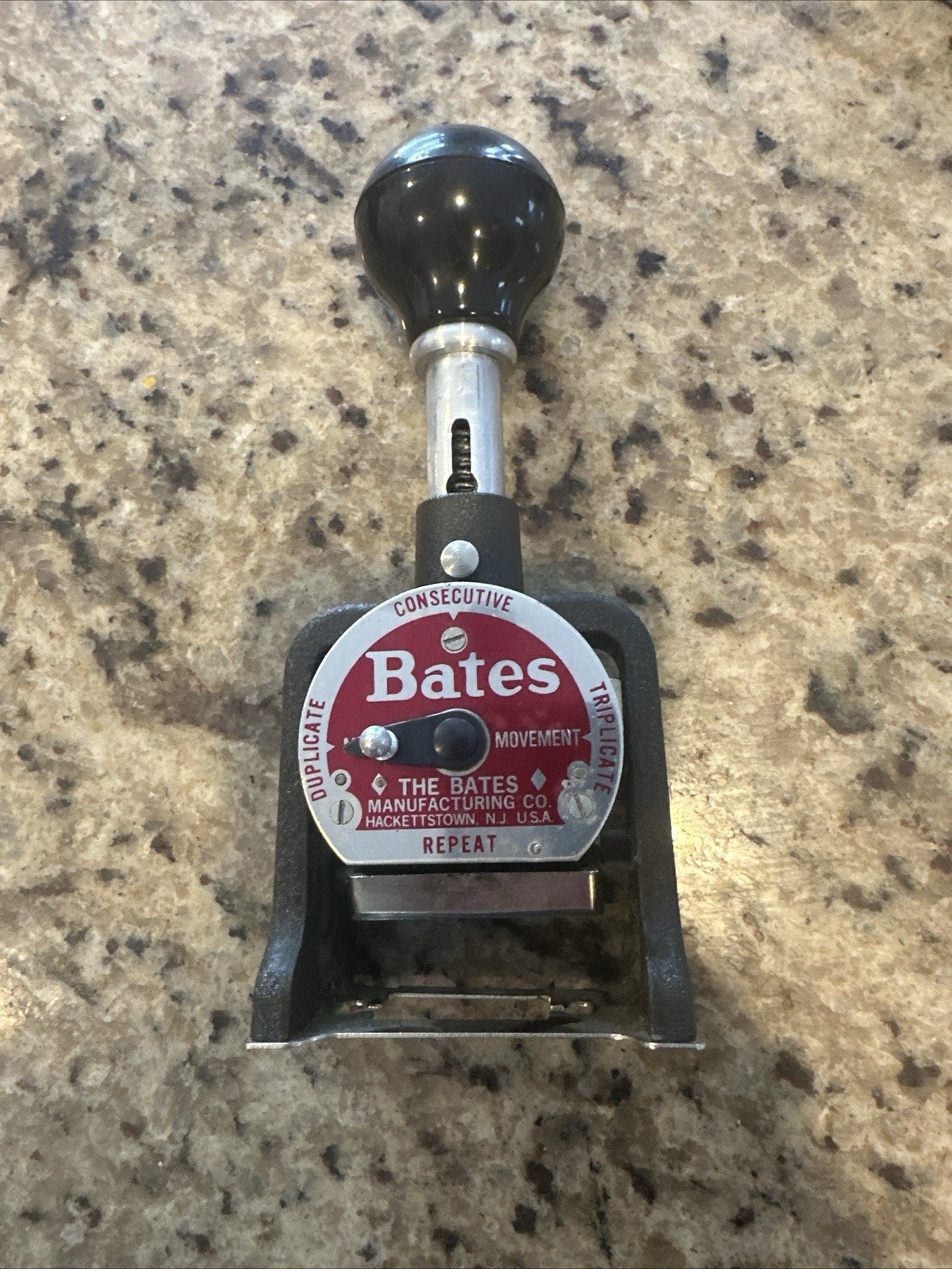 Vintage Bates Numbering Machine 6 Wheel Style E Stamper Works