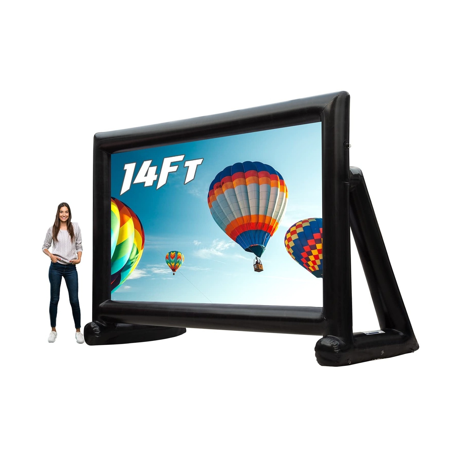Upgrade PVC Airtight Movie Screen 14Ft Outdoor Inflatable Movie Screen No Nee...