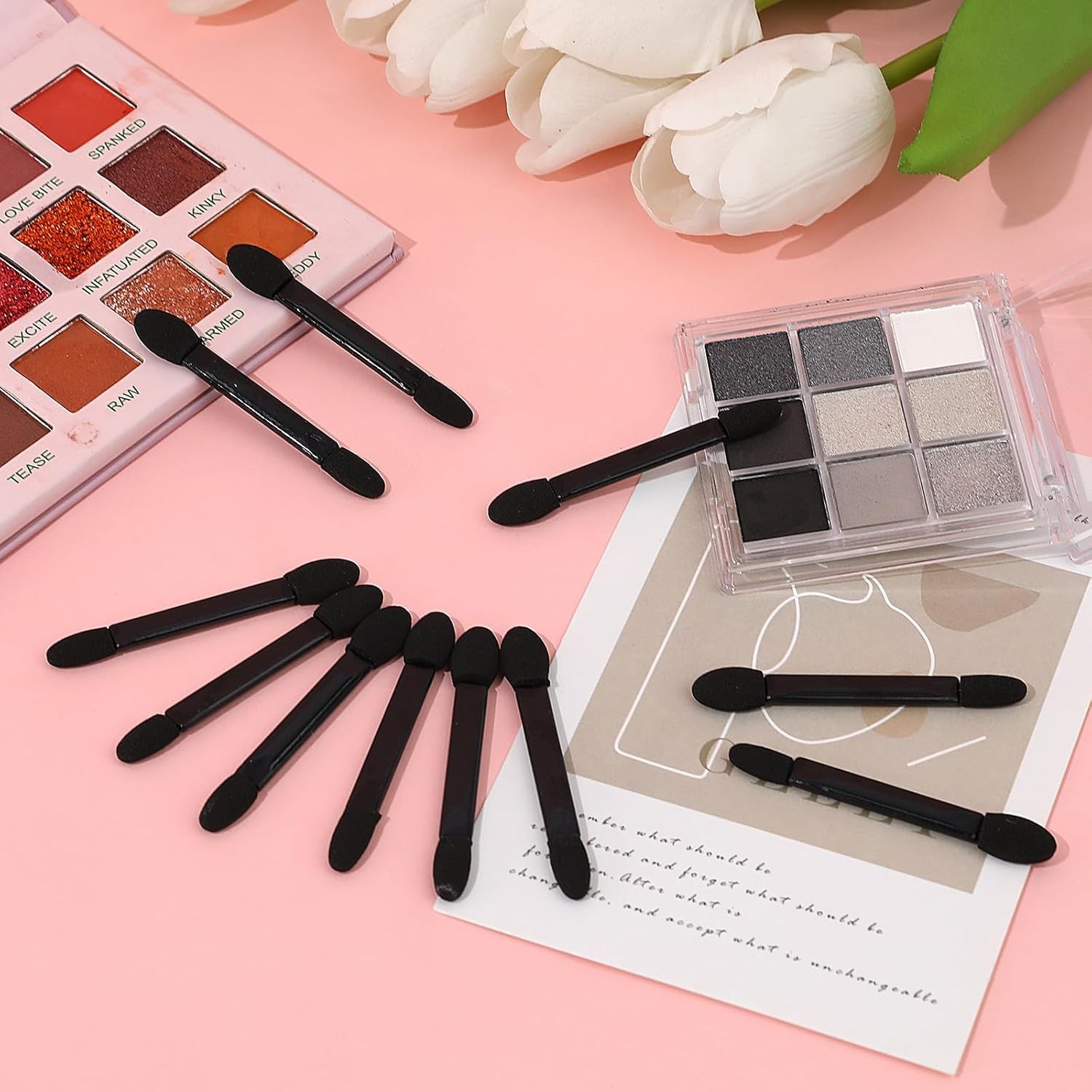 50 Pcs Disposable Double Head Eyeshadow Sponge Brushes 50PCS