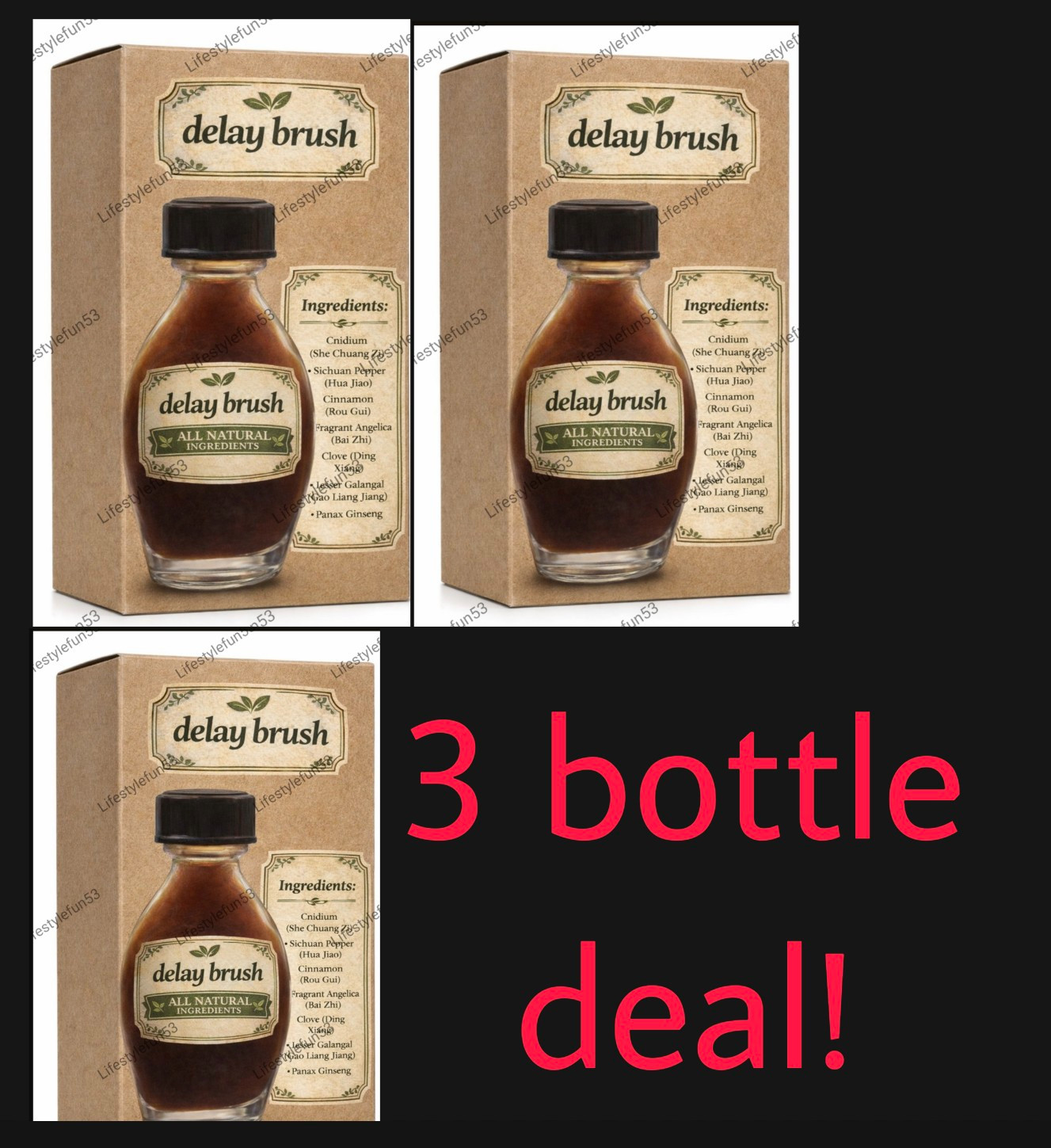 Delay brush easier than Spray For Men male oil desensitizer (3 bottles) tchine