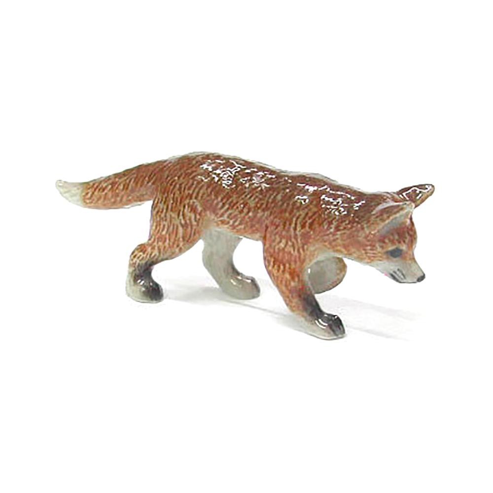Northern Rose - Red Fox Cub Hunting - Home Decor - Miniature Porcelain Figurine