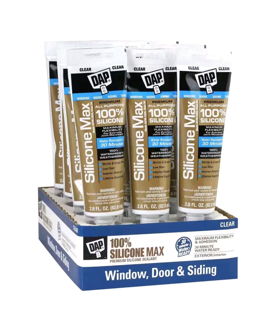 NEW DAP Waterproof Clear Silicone Max Window, Door And Siding 2.8oz Home Repair