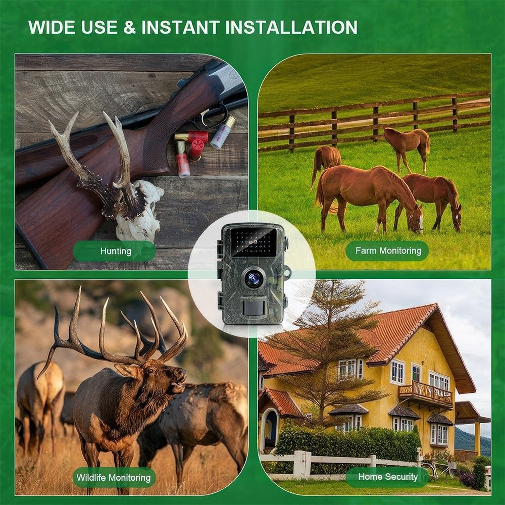 16MP 1080P Hunting Trail Camera Night Vision Motion Activated Scout Cam Monitor