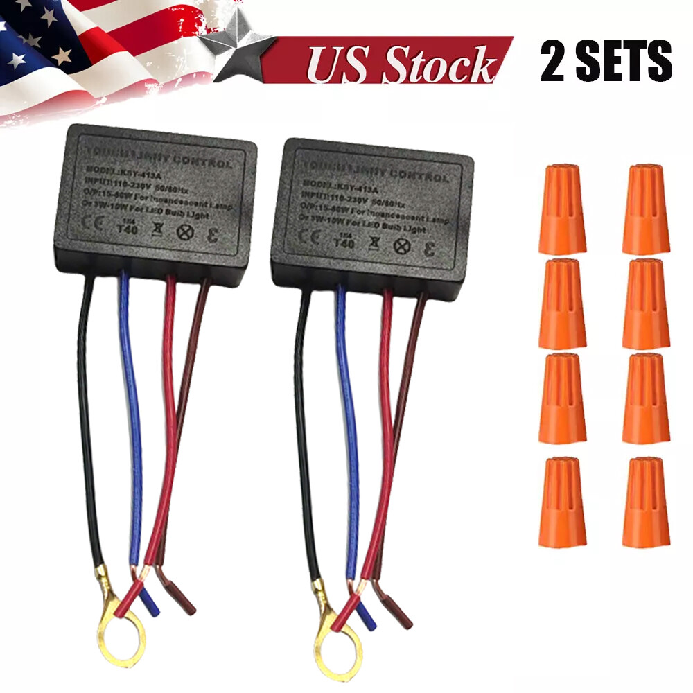 3 Way Touch Sensor Dimmer, Touch Lamp Repair Kit Control Module Replacement 2Set
