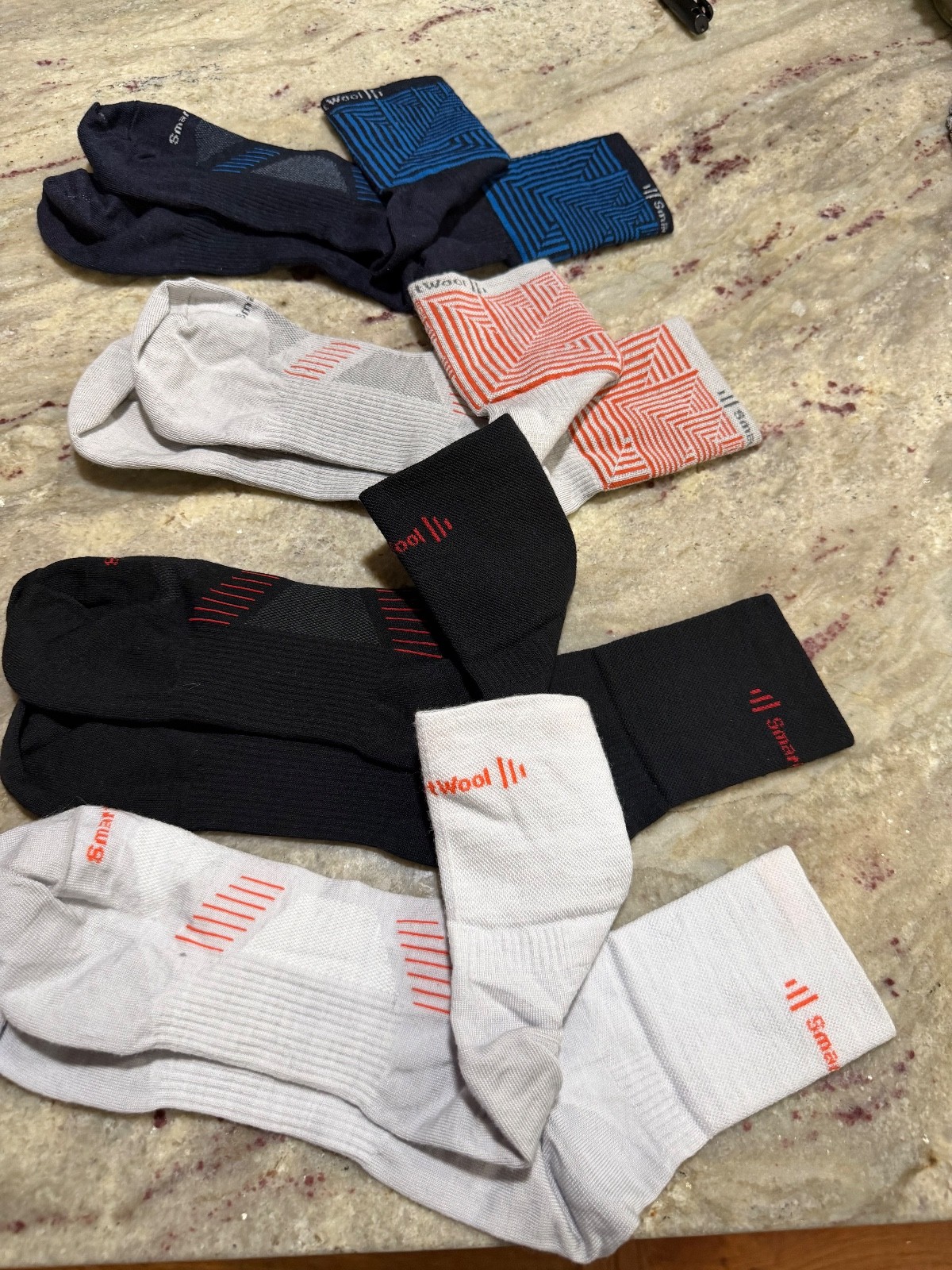 New Lot-4 Pairs Men's Smartwool Wool Cycling Bike Socks XL 12-14.5 Discontinued