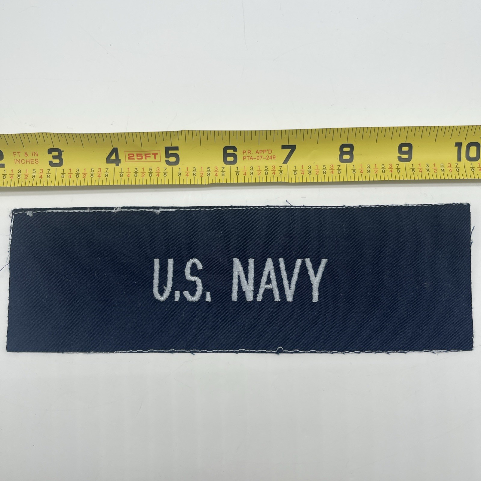 U.S. Military Navy “U.S. NAVY” Enlisted Tape Patch Blue On Blue Embroidere Cloth