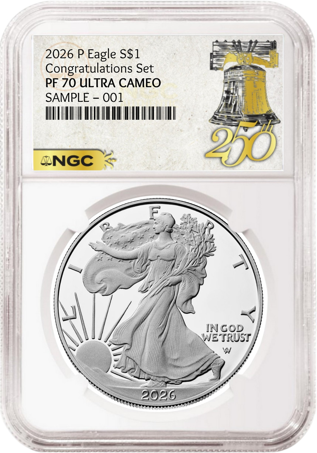 2026 P Congratulations Set Proof Silver Eagle NGC PF70 250 Bell Label  Presale