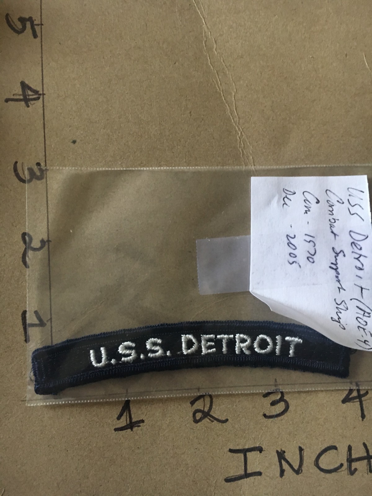 US NAVY SHOULDER STRIP TAB *** rocker *** Patch USS Detroit