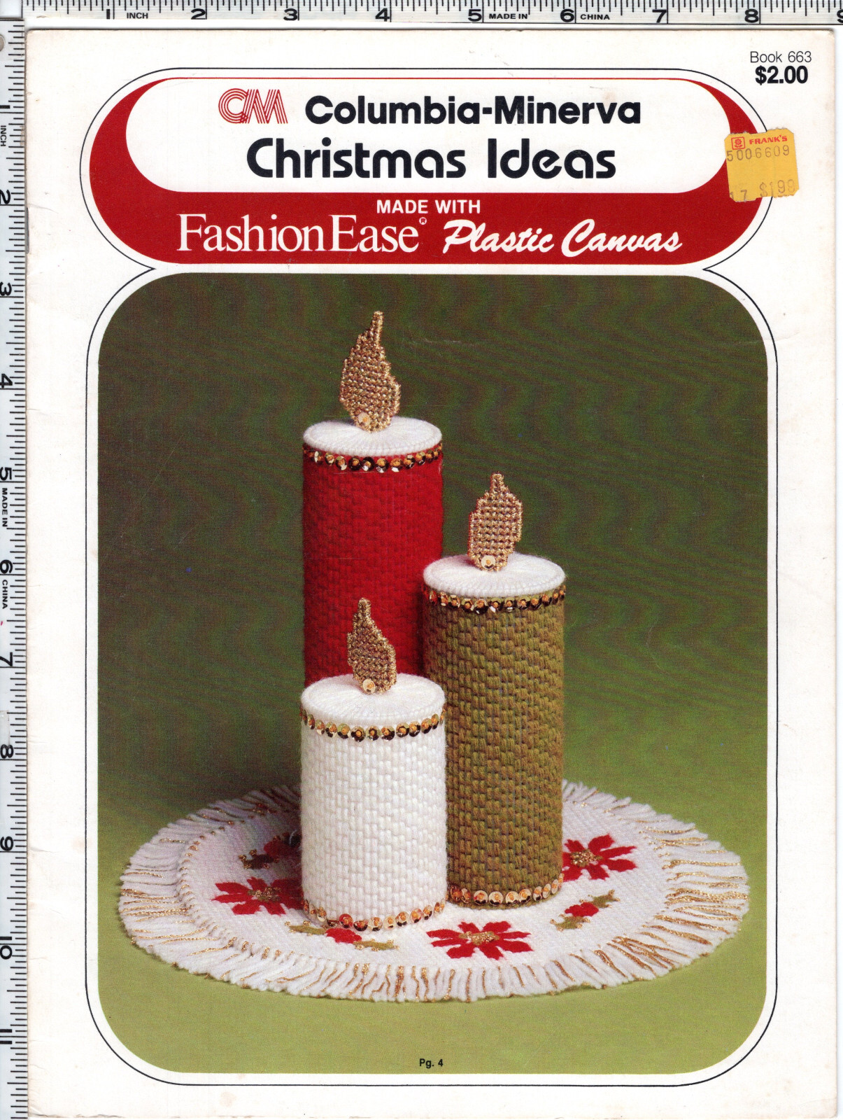 "Christmas Ideas" ©1980 Columbia-Minerva Plastic Canvas Needlecraft Leaflet #663