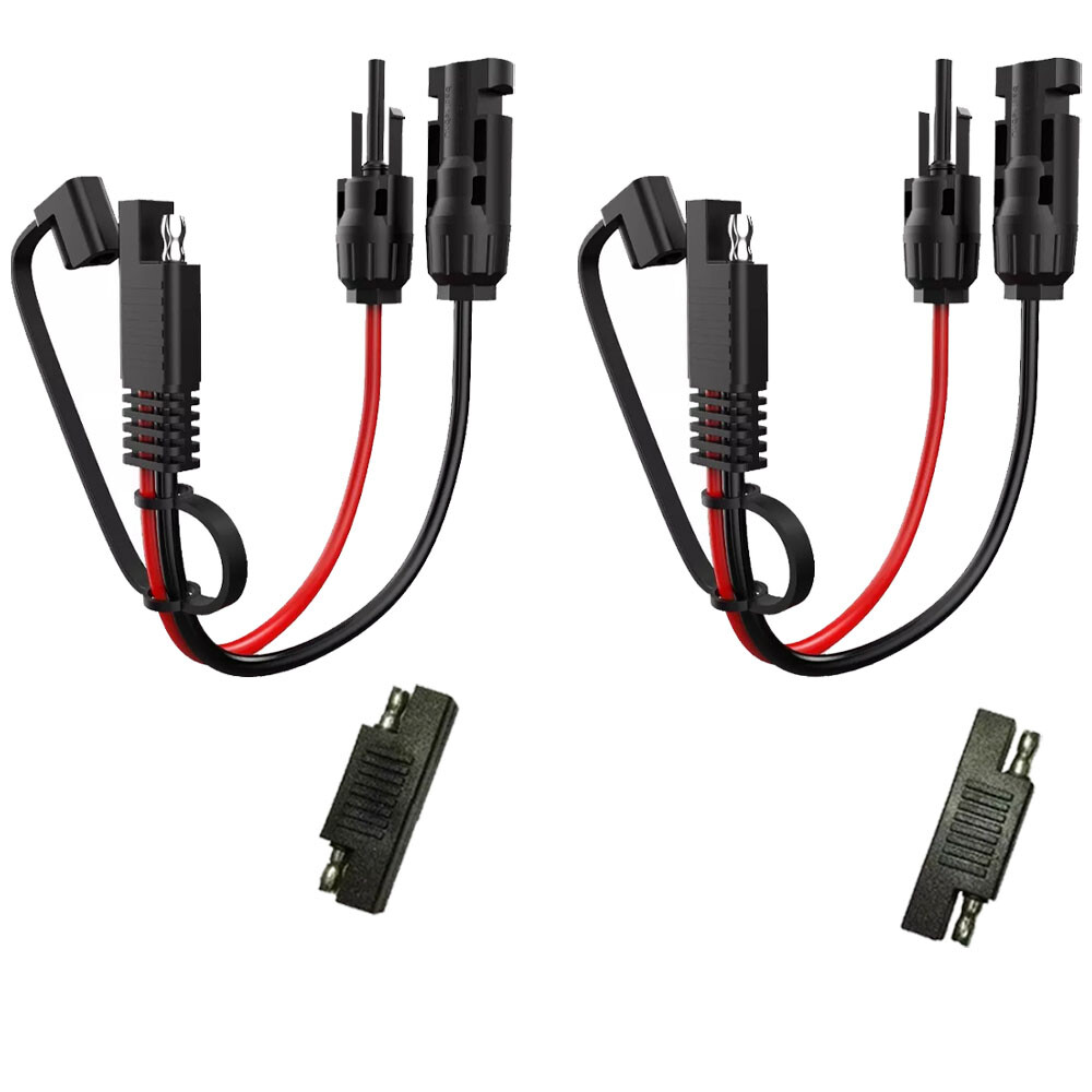 2x Solar Panel Extension Cable 2FT 10AWG, SAE to SAE Polarity Reverse Adapter