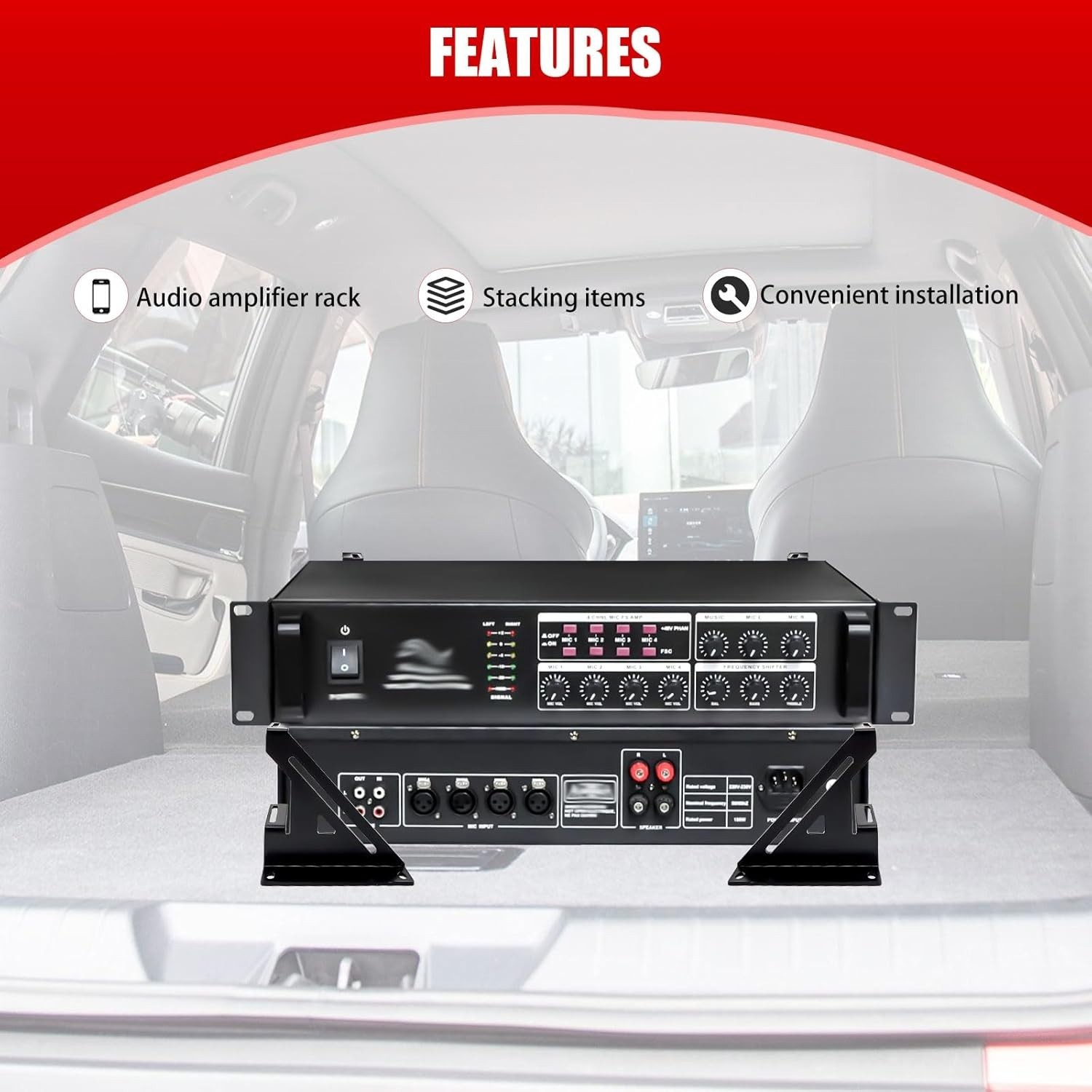 Steel Amplifier Rack Coated by Black Powder Used for Car Audio Systems Brackets