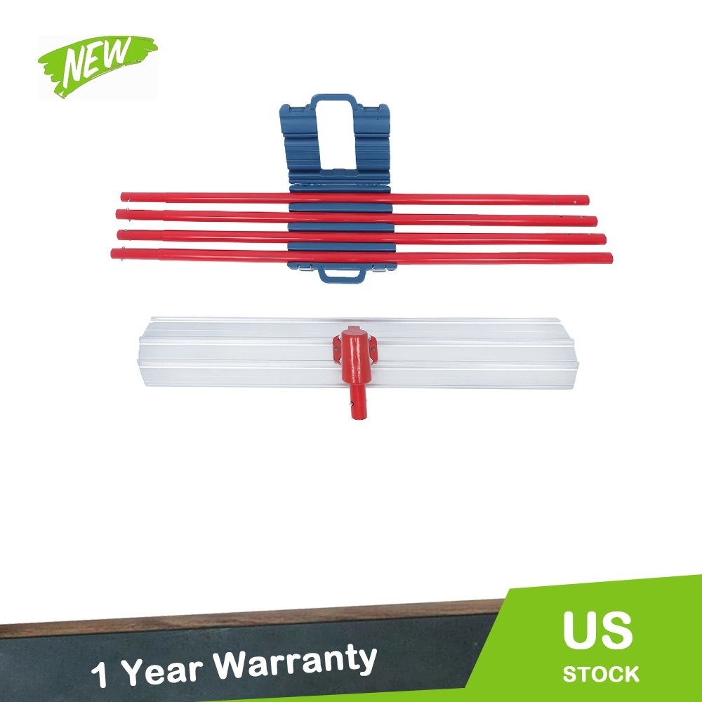 48 X 8 " Concrete Bull Float With 4 Rods For Storage Box Large Red