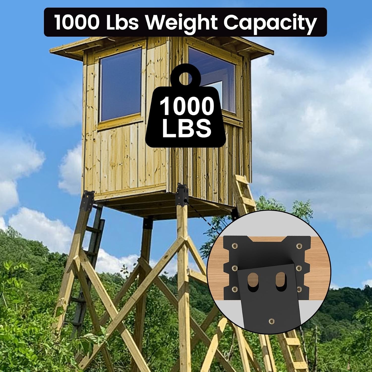 Rust-Resistant Deer Stand Brackets 4-Pack, Supports Up to 2000 lbs for Platforms