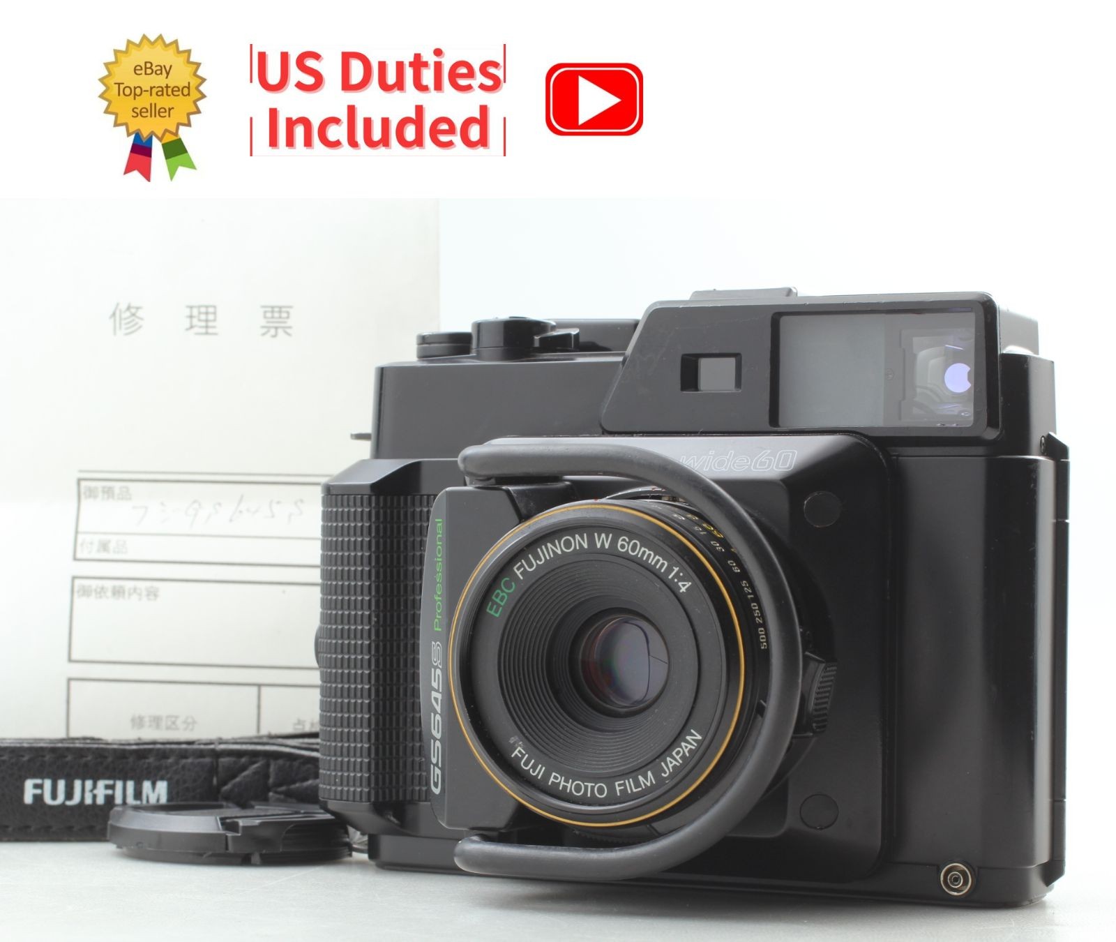 CLA'd [Near MINT w/Strap] Fujifilm Fuji GS645S Pro Wide60 Film Camera From JAPAN