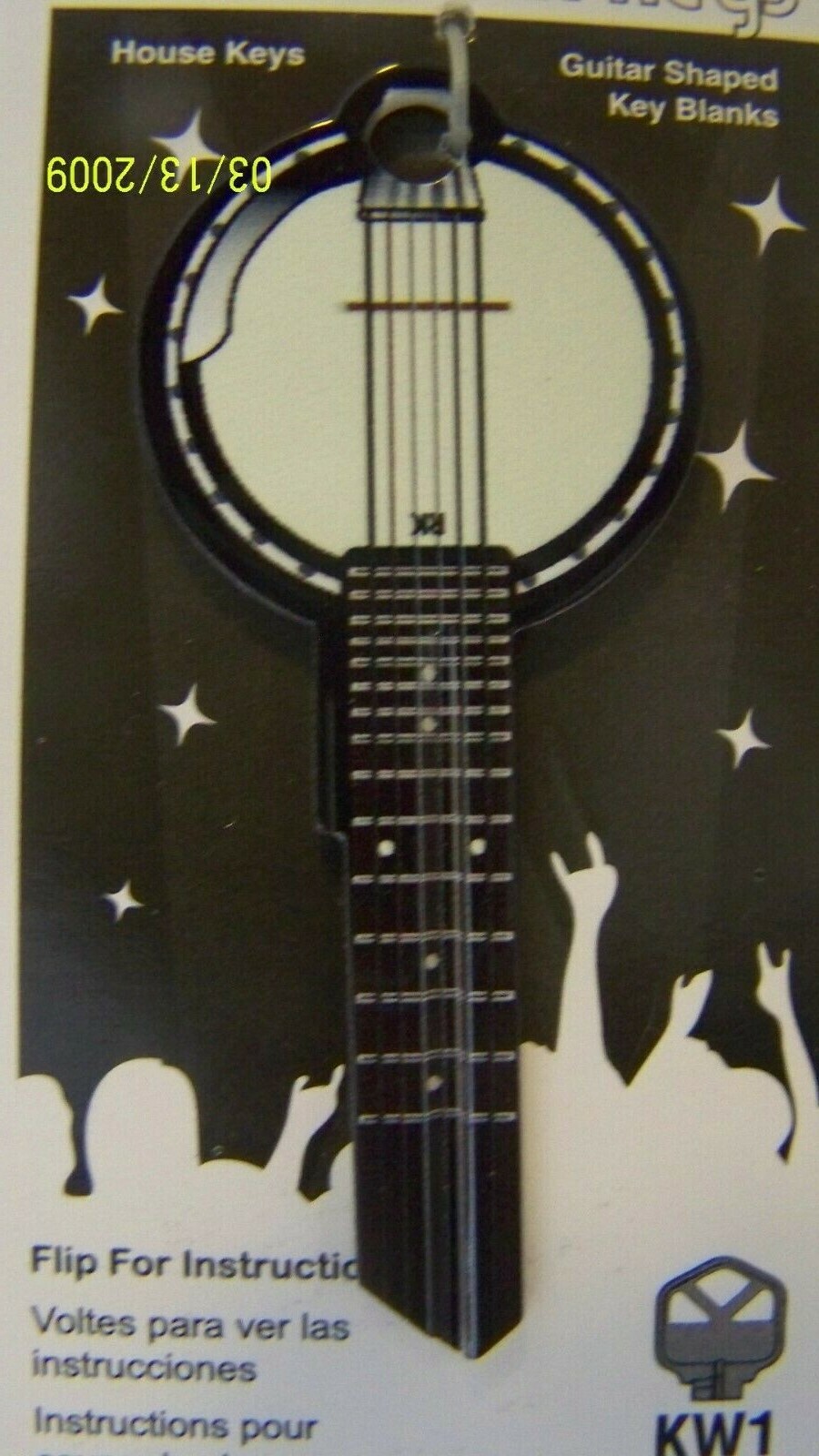 Banjo  shape Kwikset KW1/KW10 house key blank.