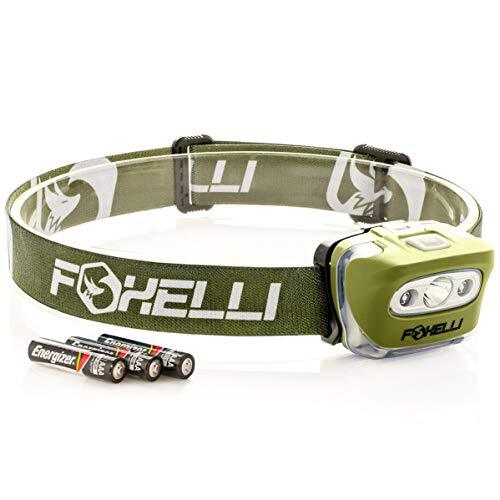 Foxelli LED Headlamp Flashlight for Adults & Kids, Running, Assorted Colors