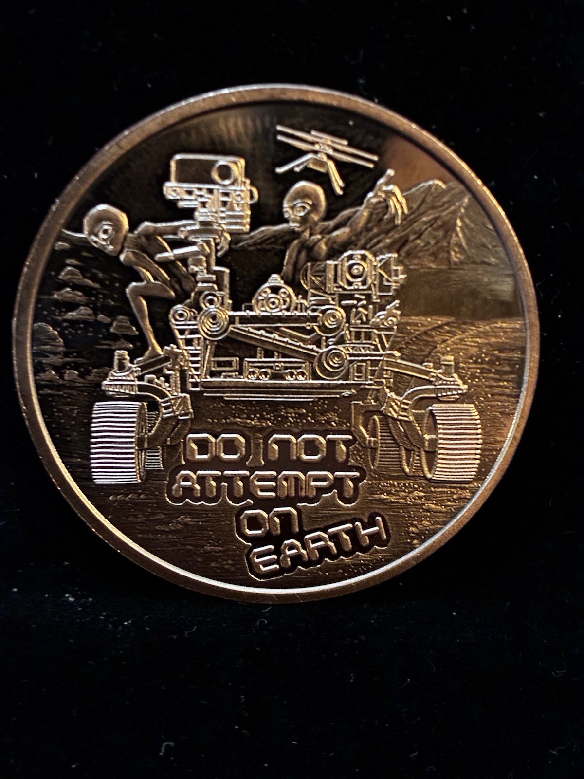 Aliens Do Not Attempt On Earth 1 oz AVDP .999 Copper Round, Roswell, Area 51
