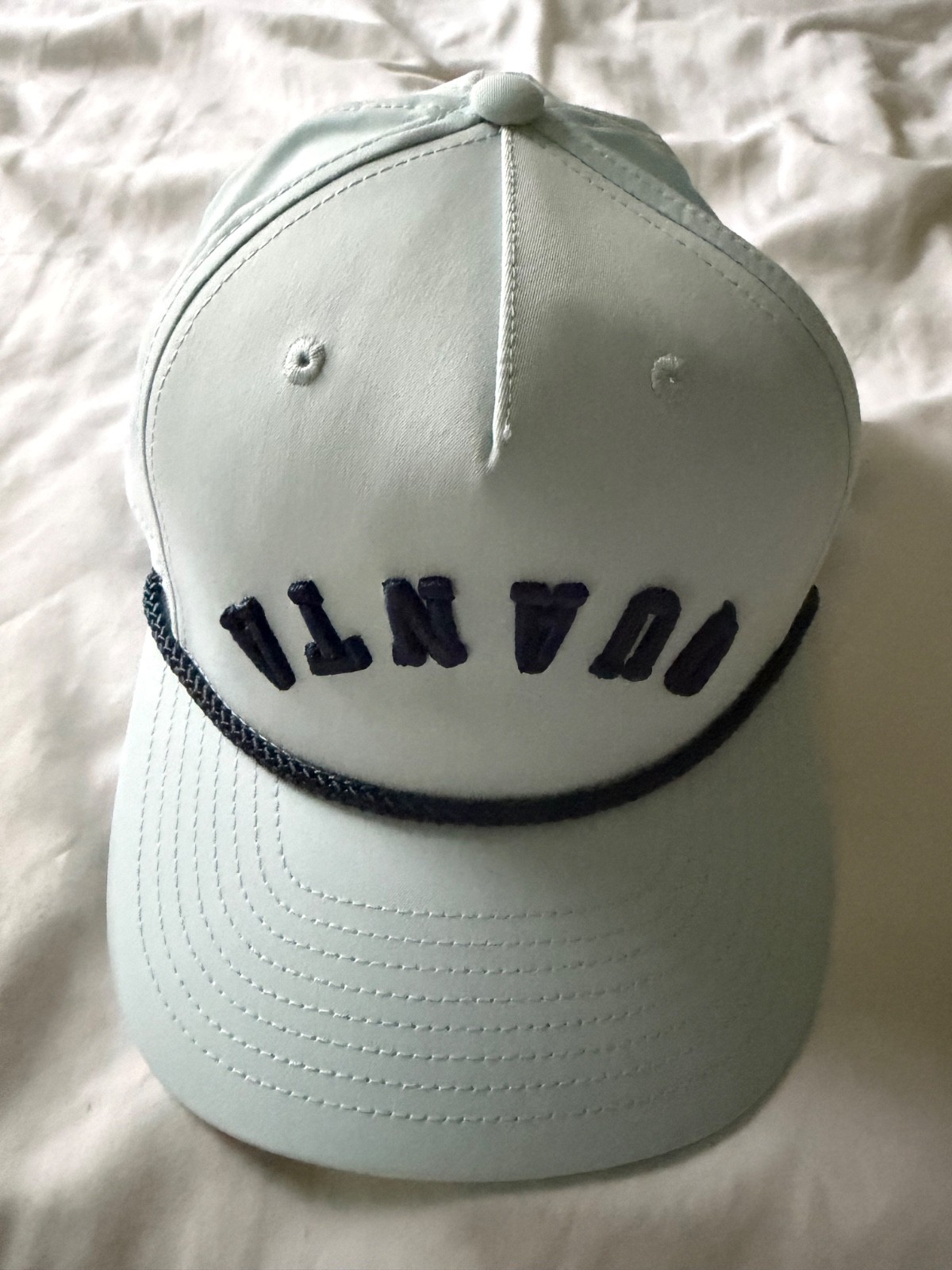 QUANTA FISHING Gear Baseball Hat Cap serious fishing light blue Rope reverse