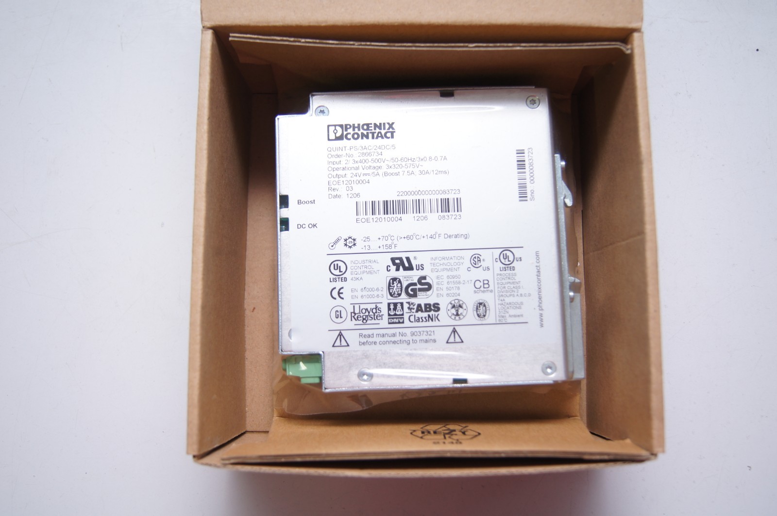 Phoenix Contact Quint-PS/3AC/24VDC/5 Power Supply 48 V