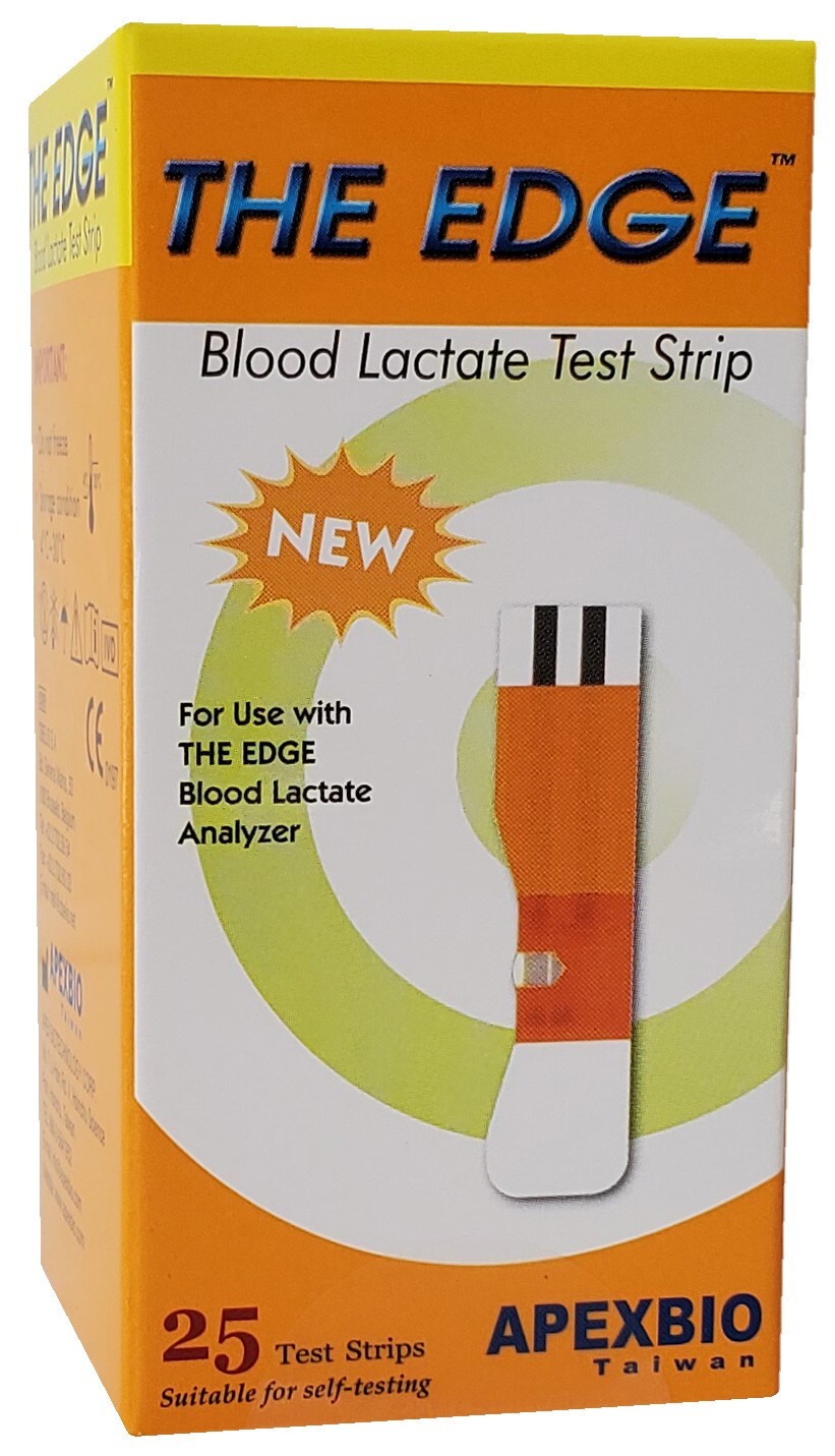 THE EDGE Lactate Test Strips. Lactic Acid. Box of 25. USA Seller