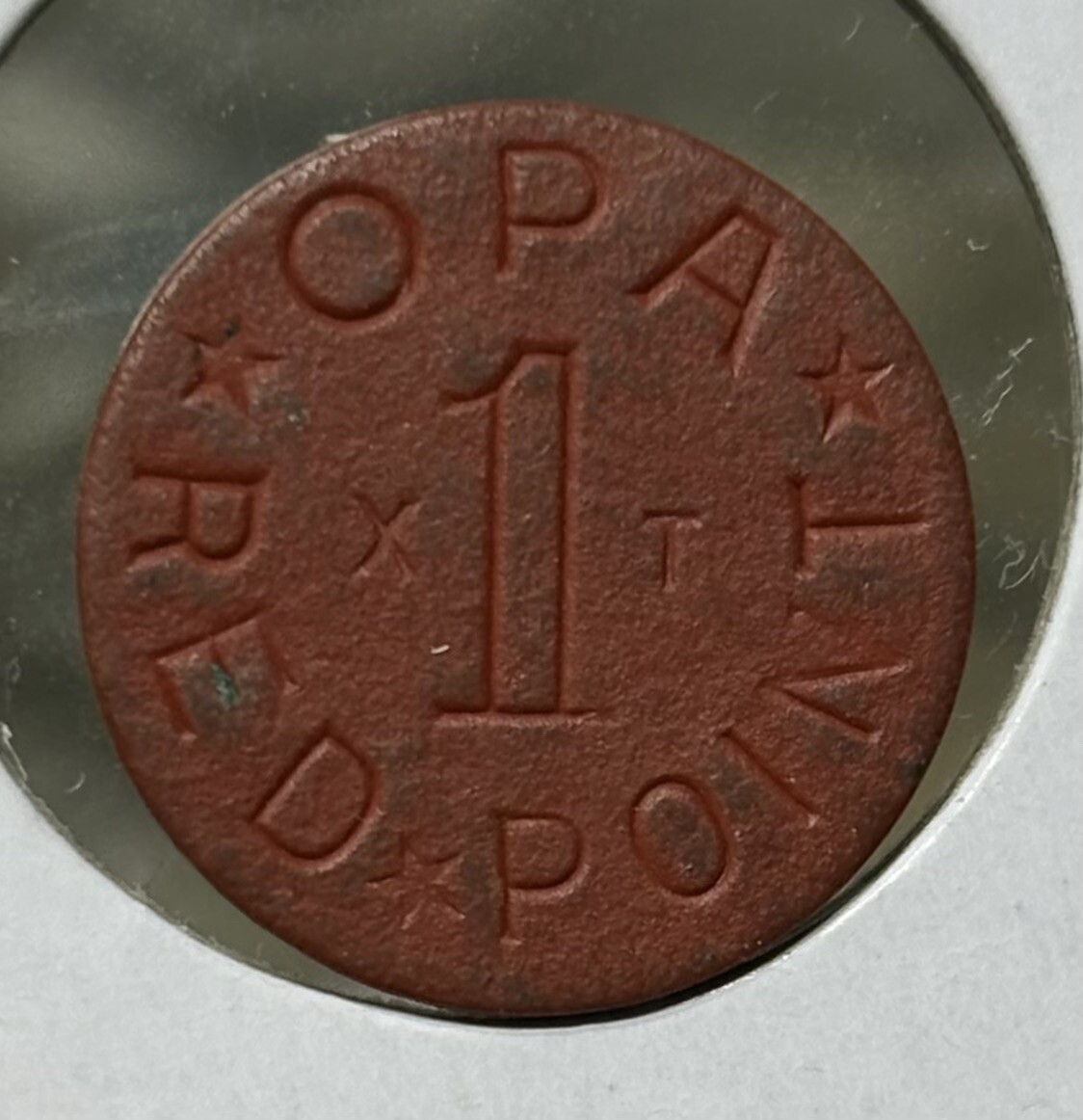 Opa Red Point WWII US Ration Token