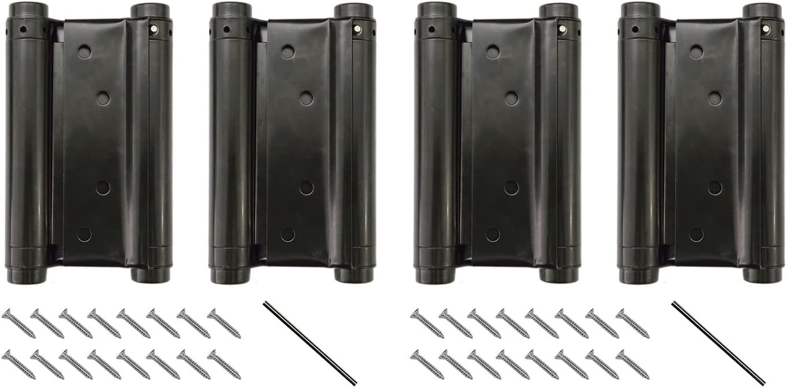 2 Pairs (4Pcs) 5 Inch Double Action Spring Hinge Stainless Steel Cafe Saloon Doo