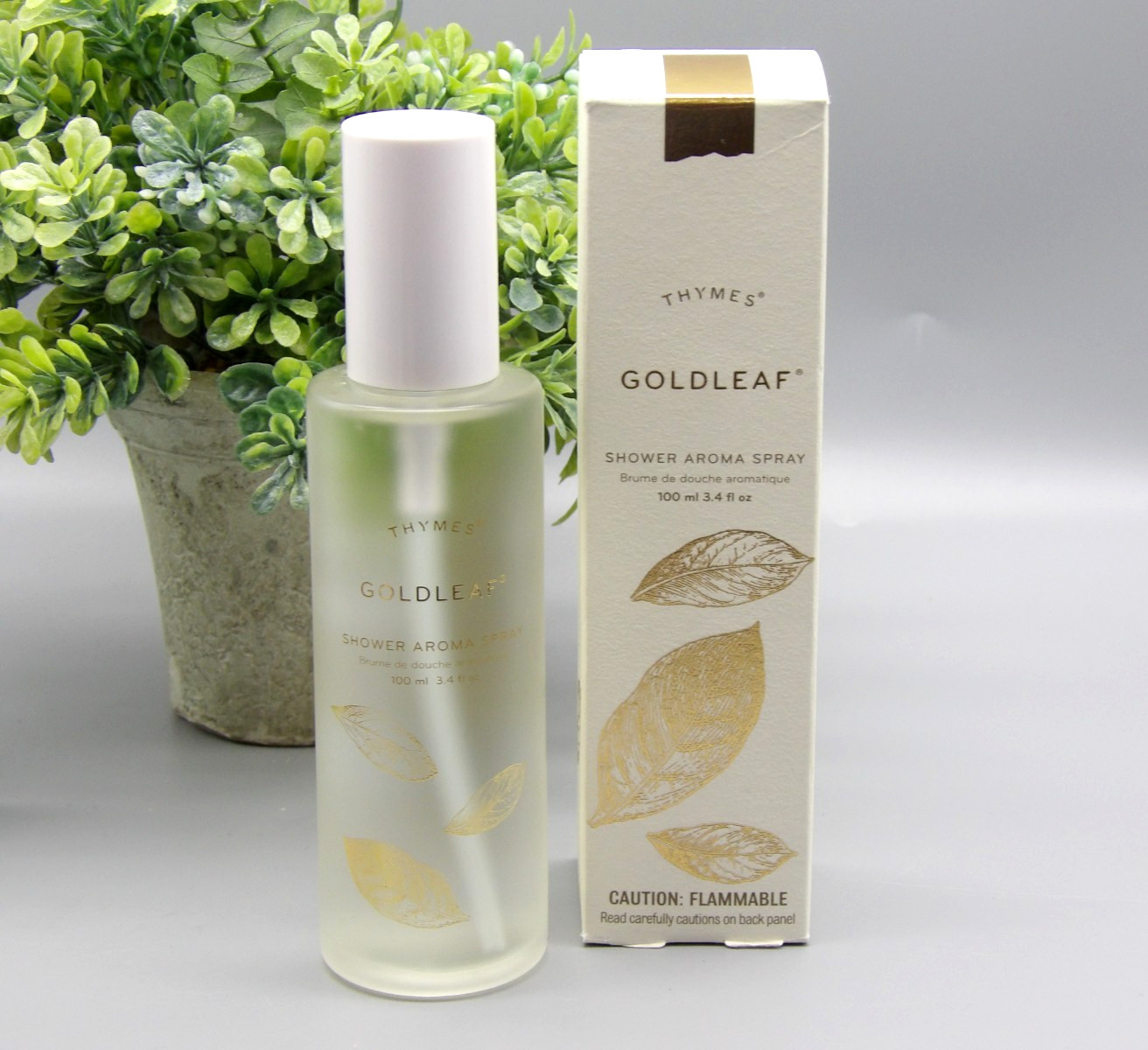 Thymes Goldleaf Shower Aroma Spray 3.4 oz New In Box