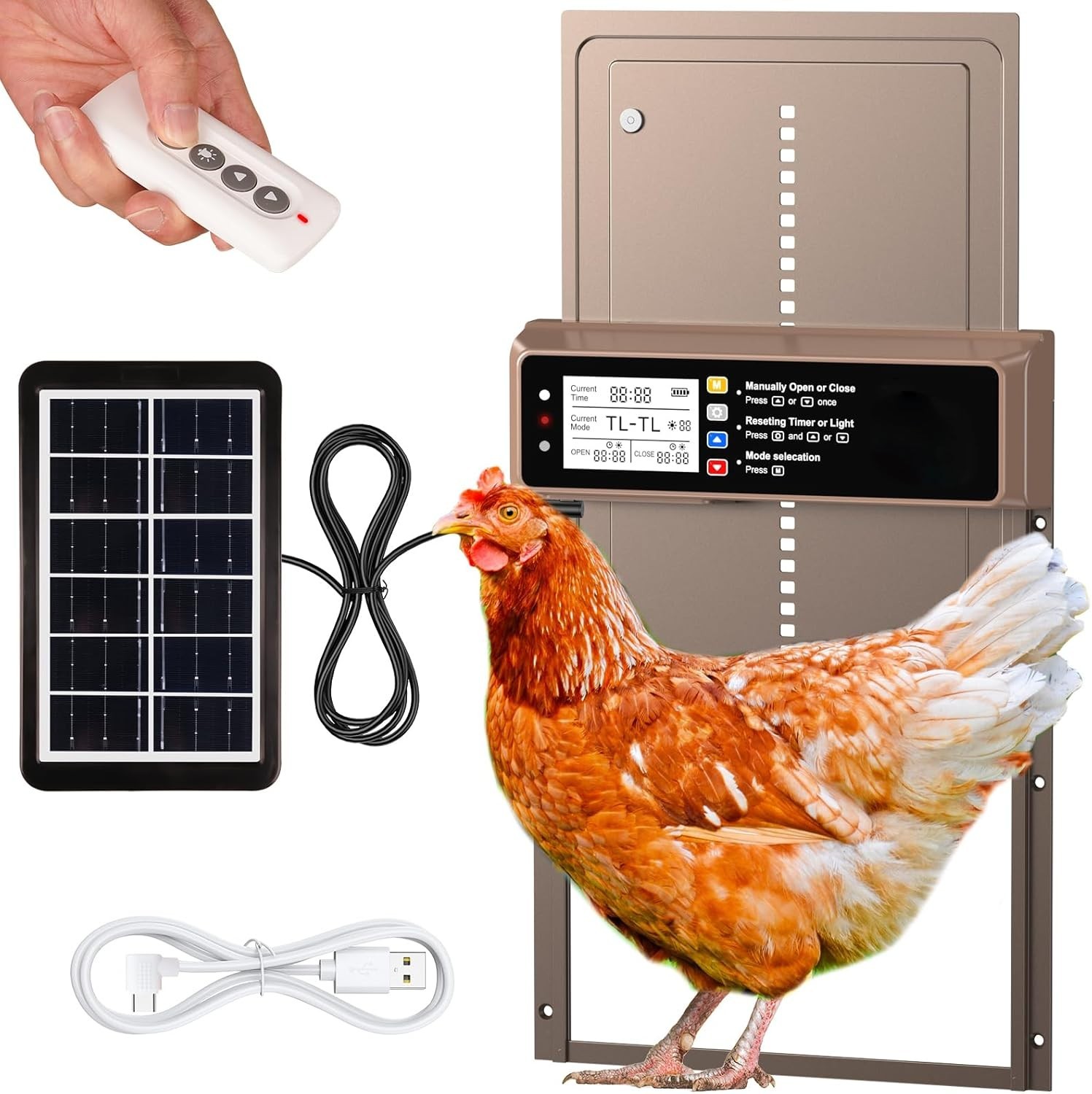 Solar-Powered Automatic Chicken Coop Door with Timer