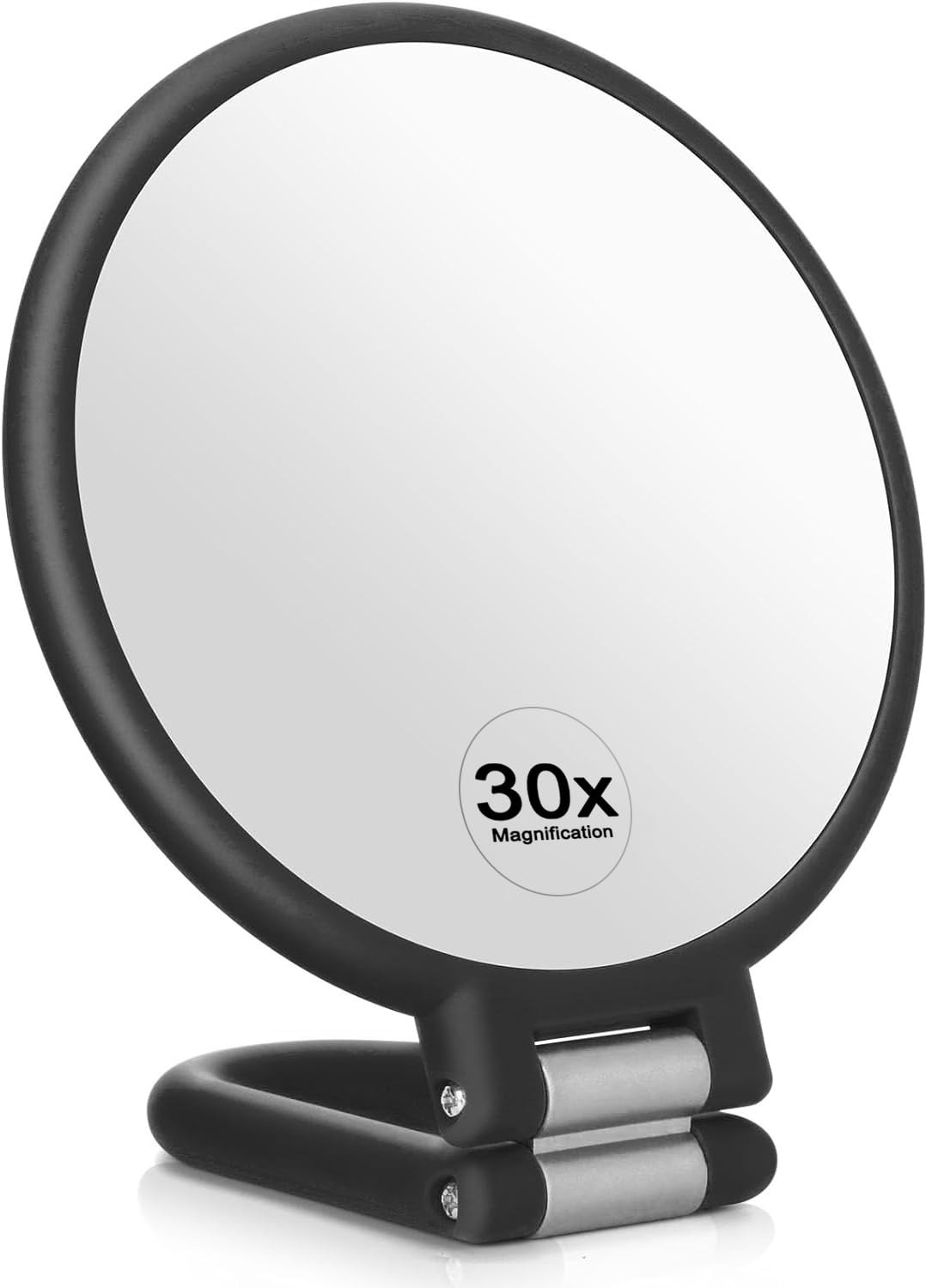 30X Magnifying Mirror Travel Hand Mirrors with Handle - Double Side Handheld Mi