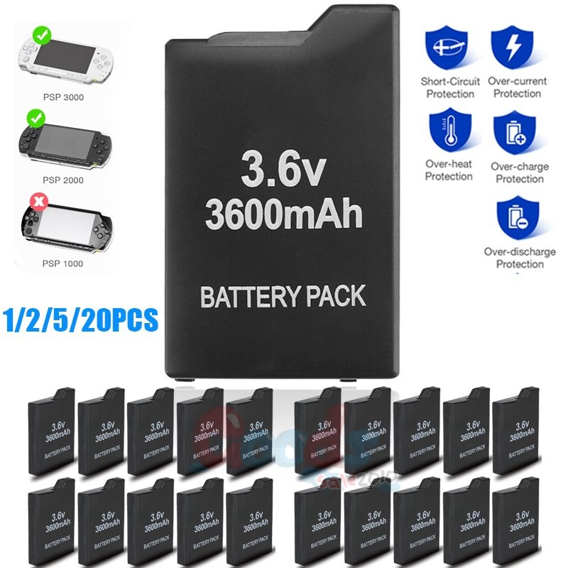 Battery for Sony PSP 2000 3000 2001 3001 Replacement Battery Pack 3.6V 3600mAh