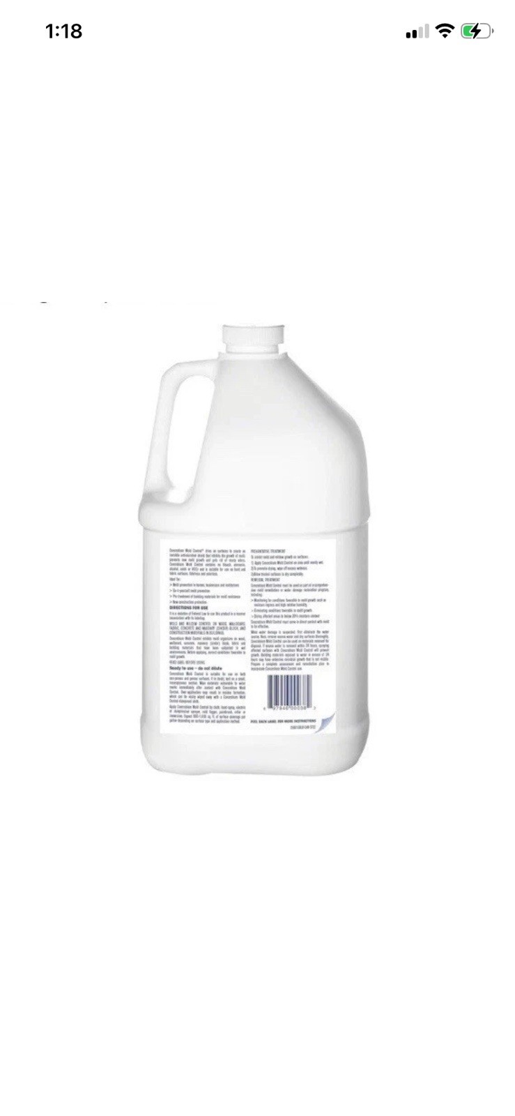 Concrobium Mold Control Liquid Unscented 1 Gallon EPA Registered Biodegradable