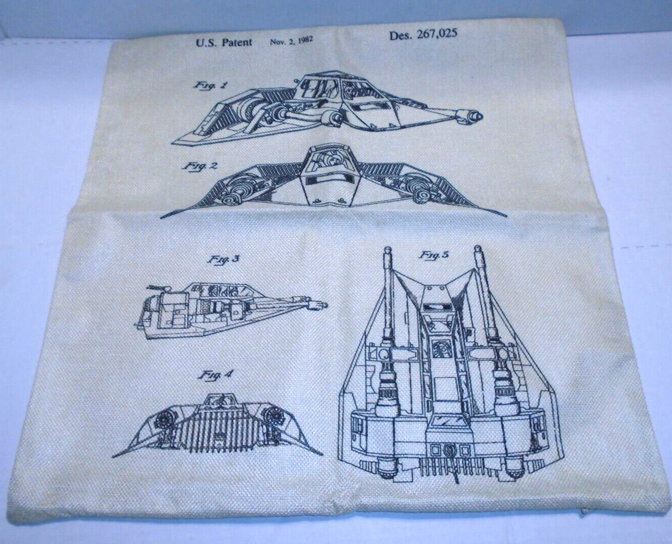 Set of 4 Vancl Star Wars Vehicles Decorative Throw Pillow Covers 18"x 18" Cream
