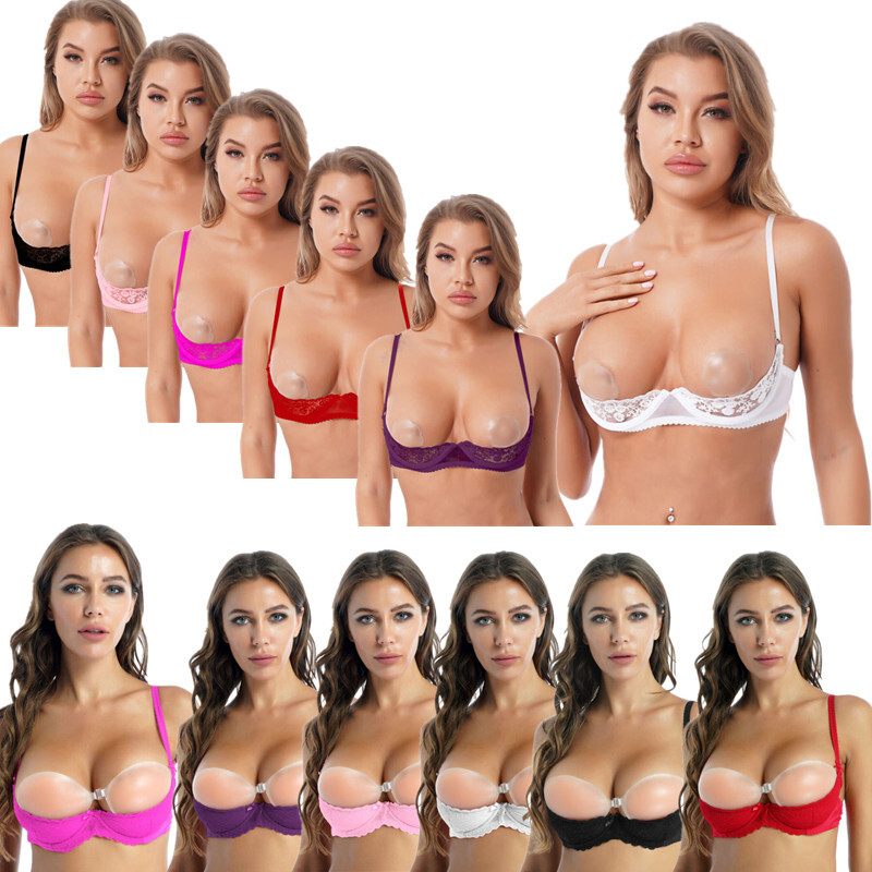 Women's Sexy Lace Underwired Bra Open Nipple Bras Brassiere Sleepwear Lingerie