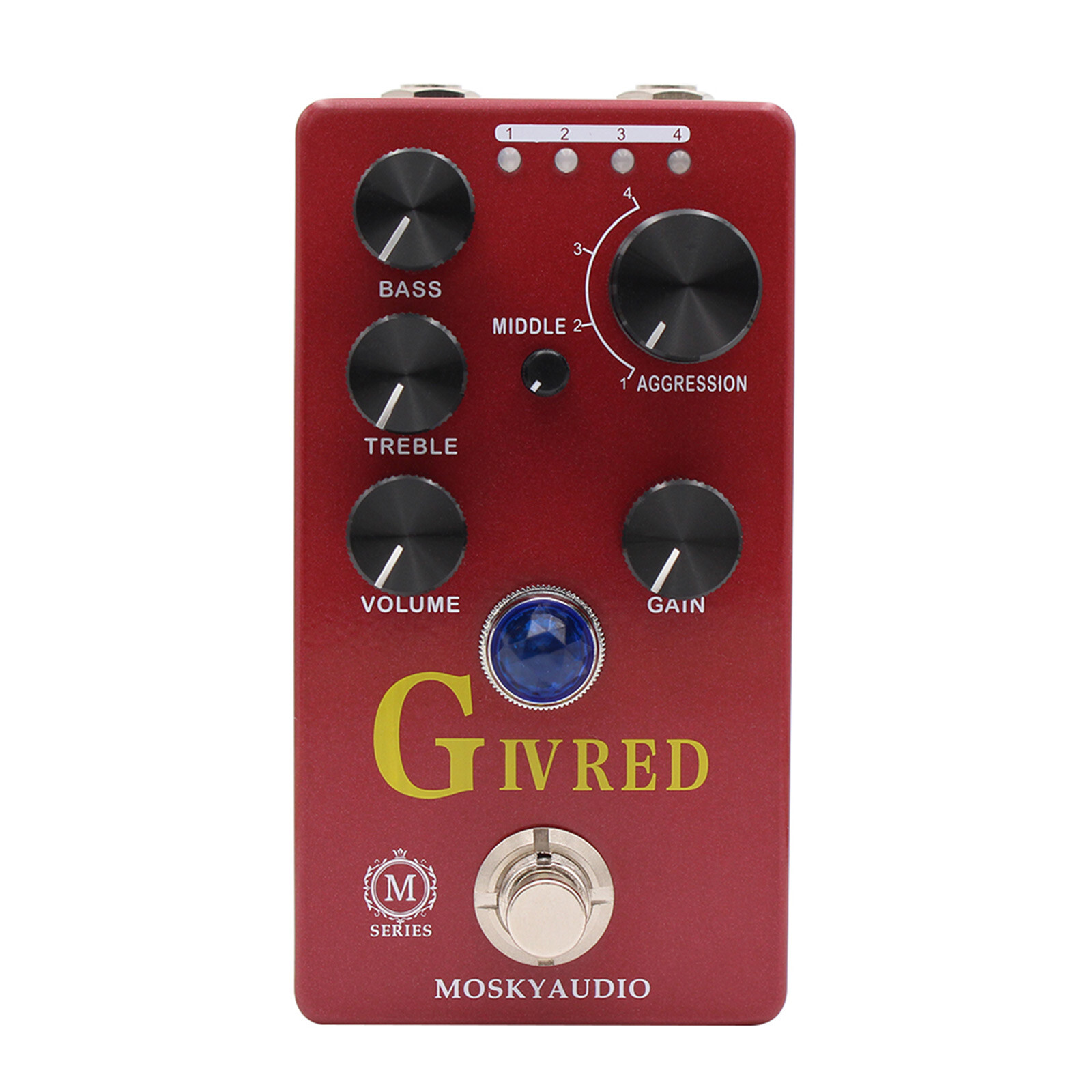 MOSKYaudio G IV RED Purple Channel Preamp/Overdrive/Distortion Pedal True Bypass